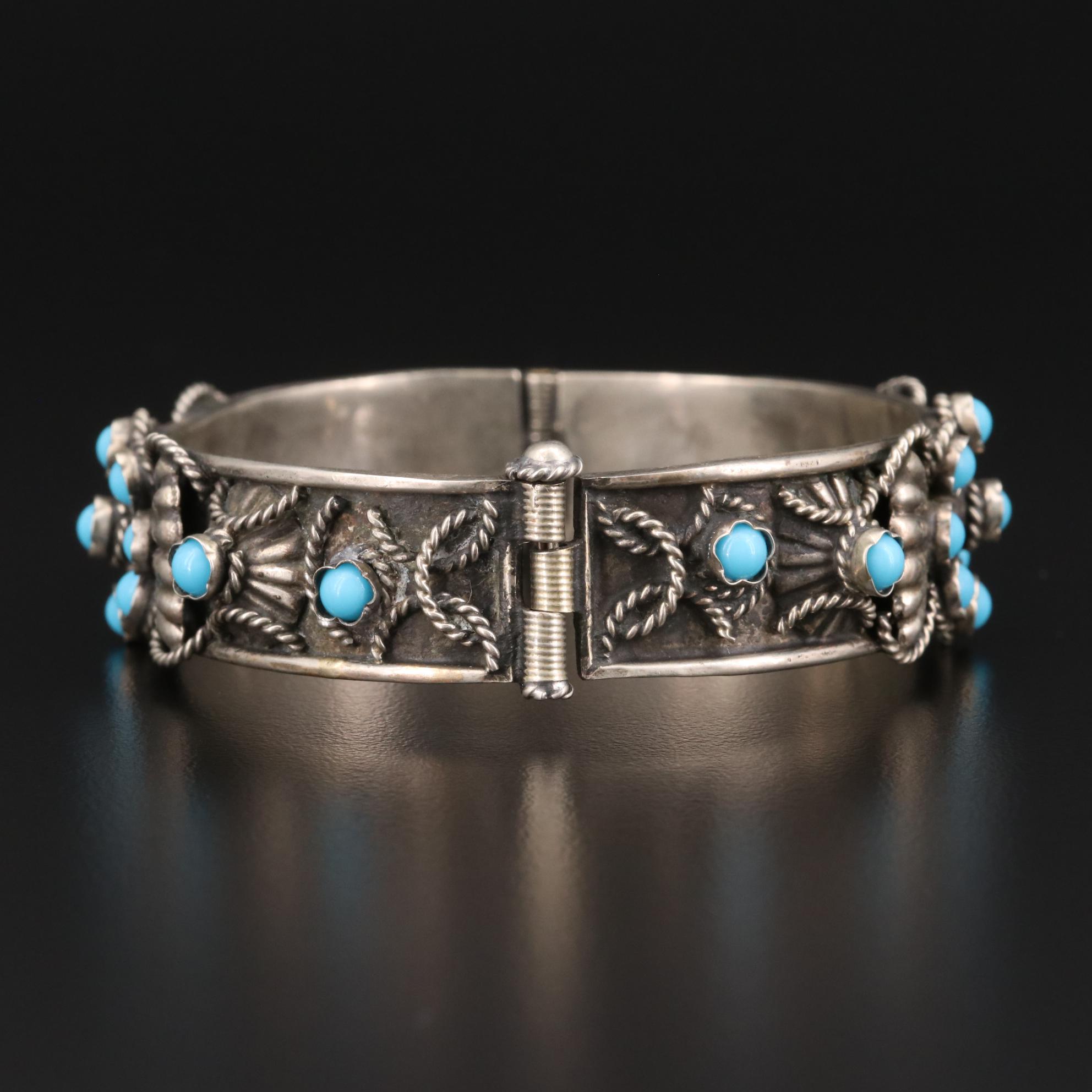 Italian Sterling Silver Serpentine and Lapis Lazuli Bracelets