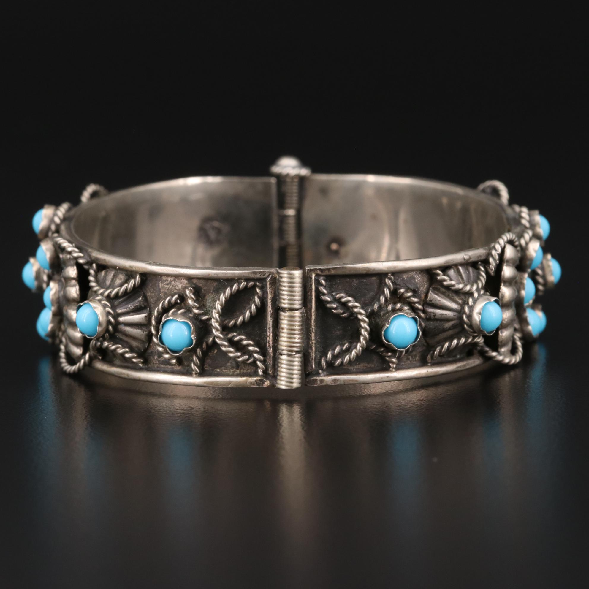 Italian Sterling Silver Serpentine and Lapis Lazuli Bracelets