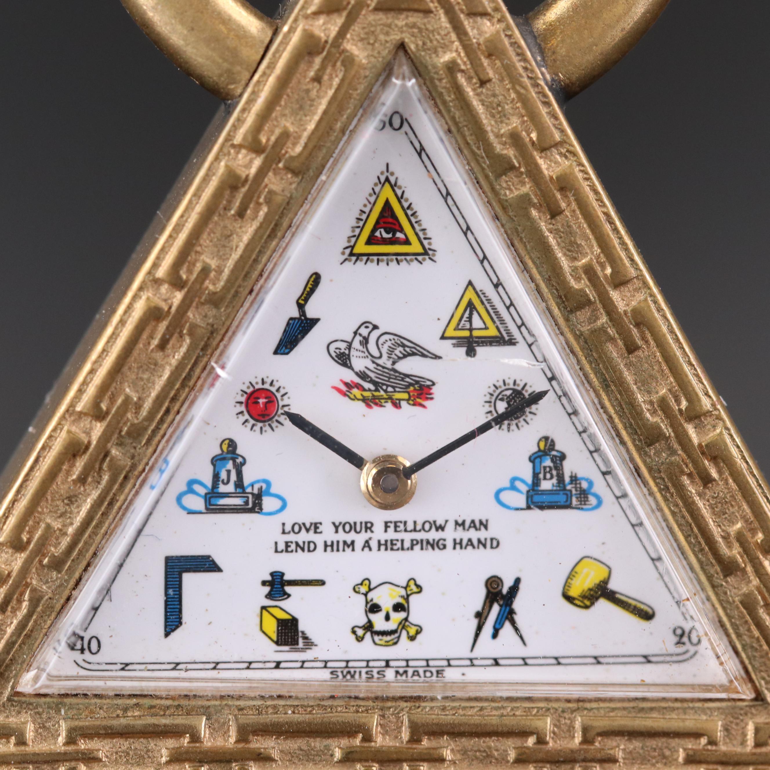 Masonic Triangular Shaped Swiss Automatic Watch