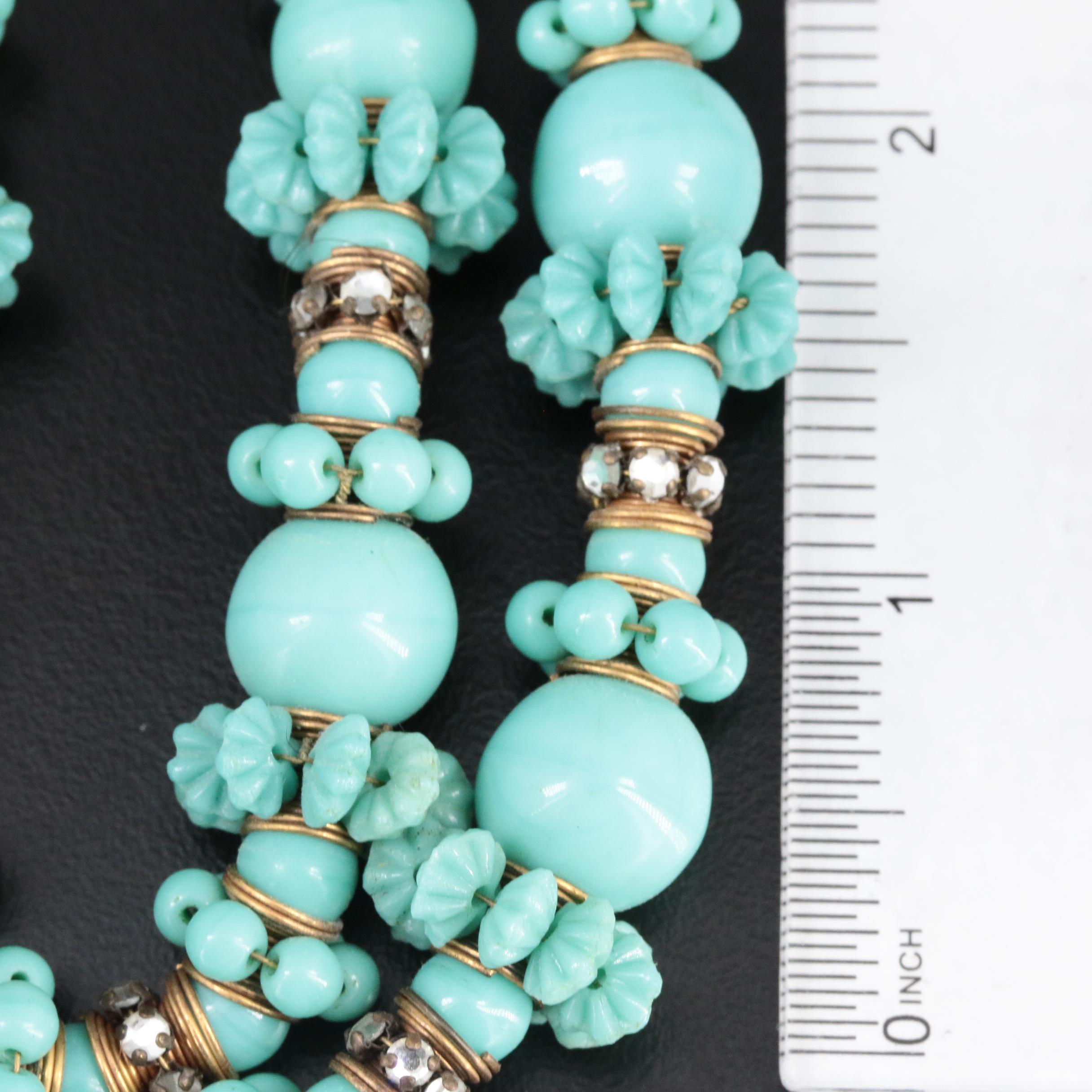 1950s Frank Hess for Miriam Haskell Glass Necklace