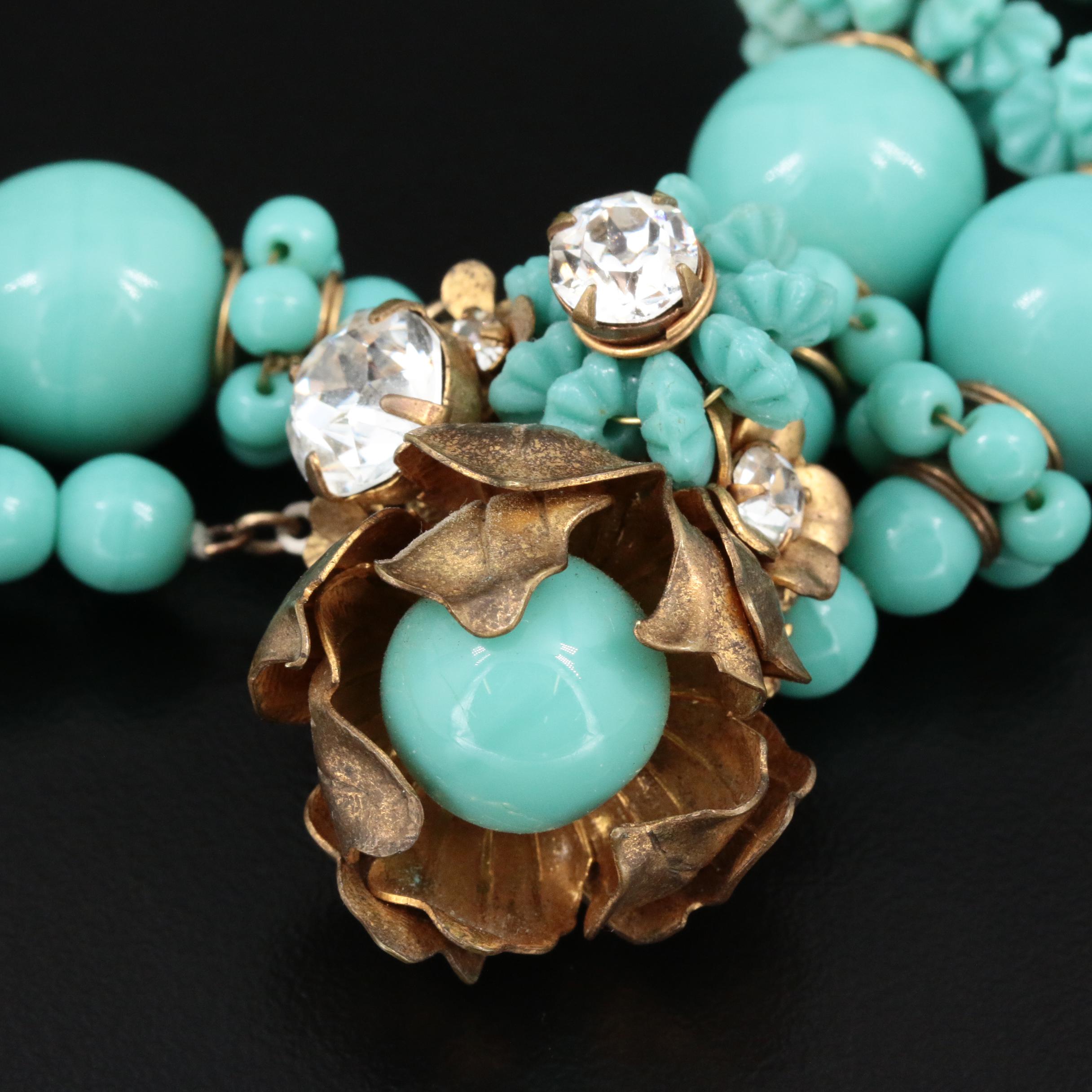 1950s Frank Hess for Miriam Haskell Glass Necklace