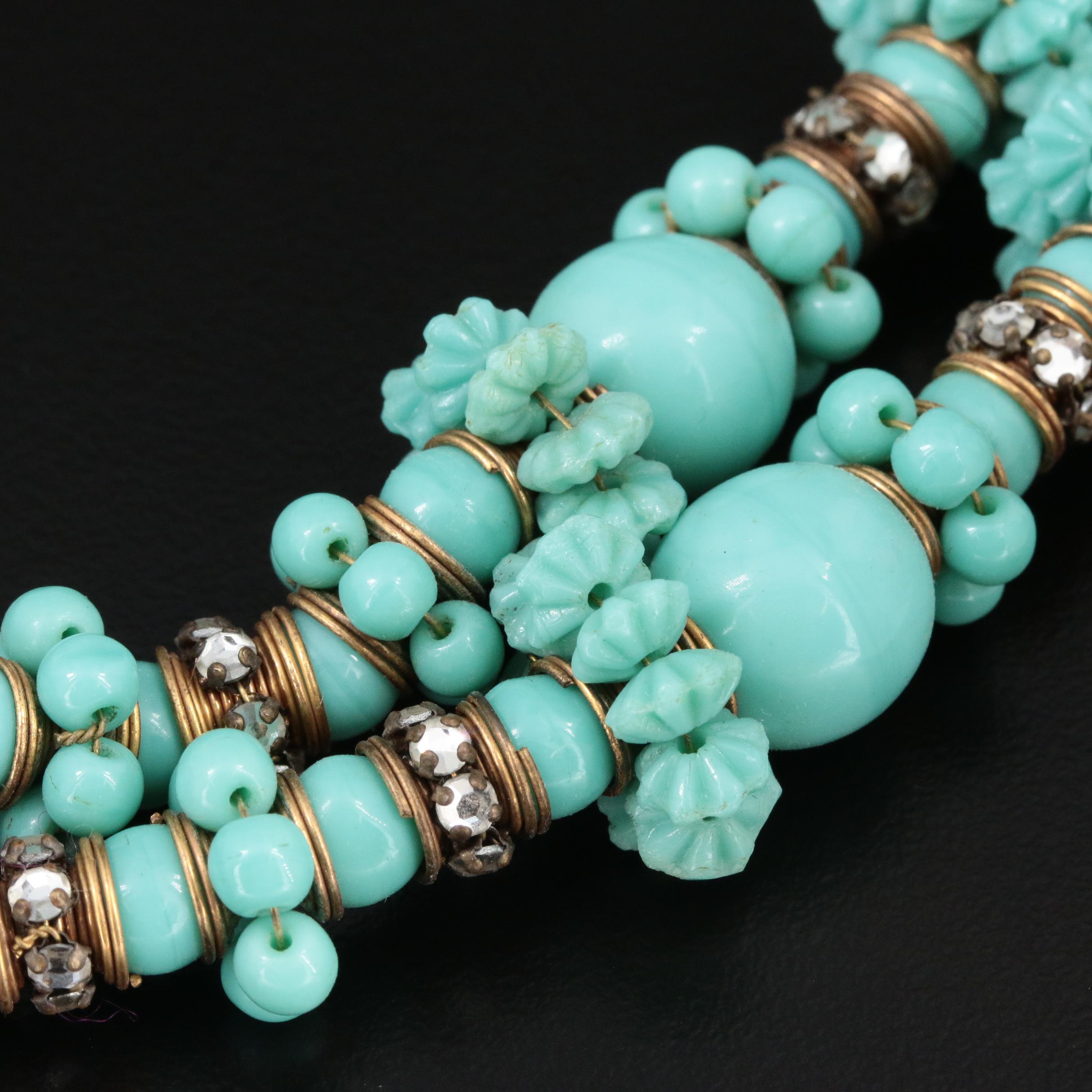 1950s Frank Hess for Miriam Haskell Glass Necklace