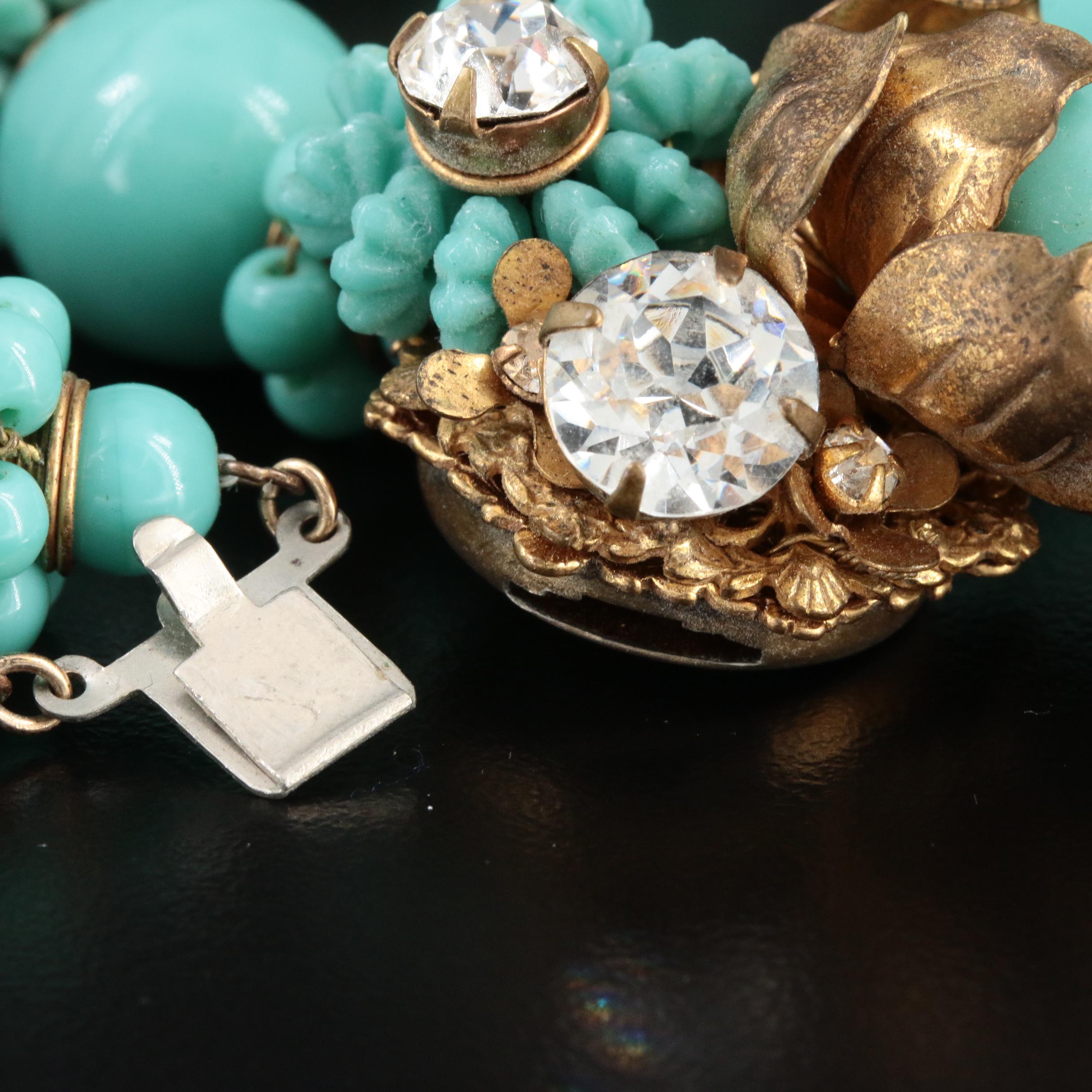 1950s Frank Hess for Miriam Haskell Glass Necklace