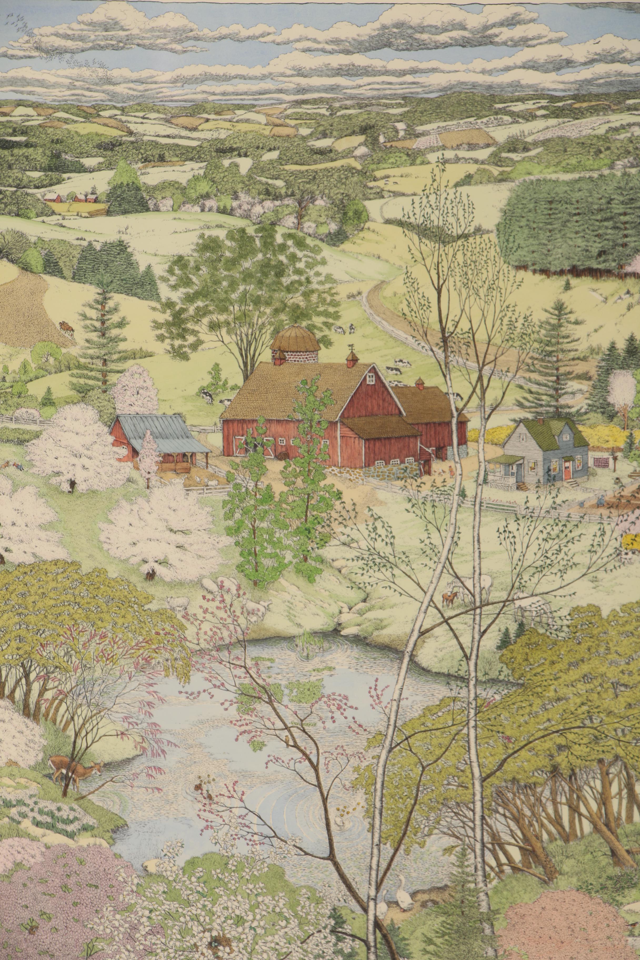 Susan Hunt-Wulkowicz Hand-Colored Lithograph "An Early Spring"