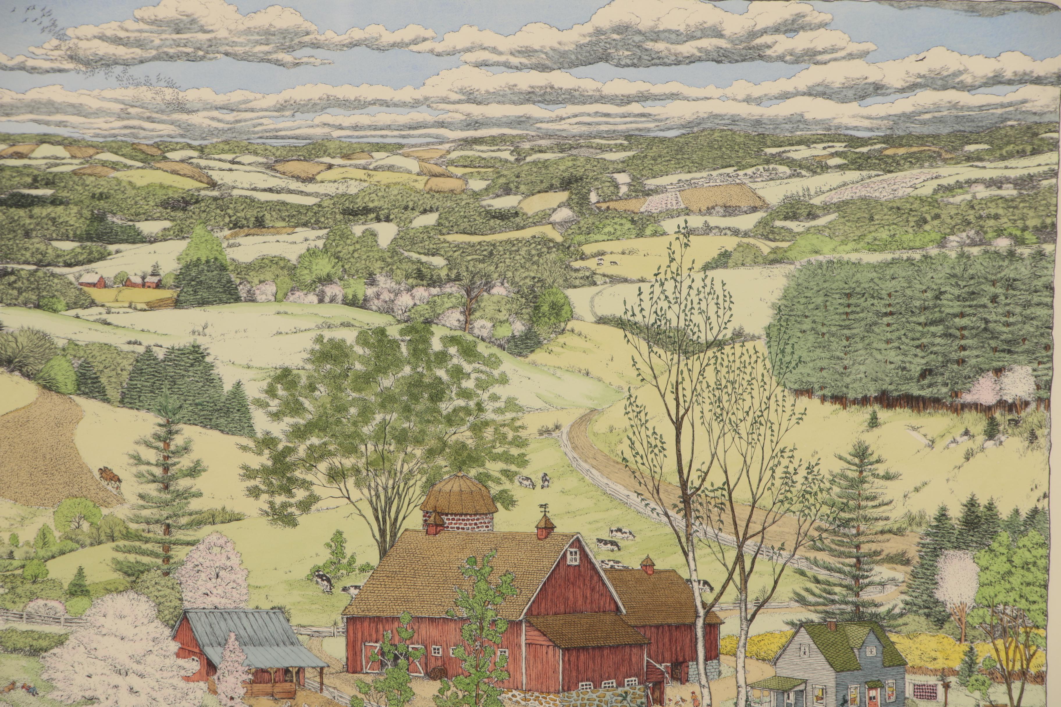 Susan Hunt-Wulkowicz Hand-Colored Lithograph "An Early Spring"