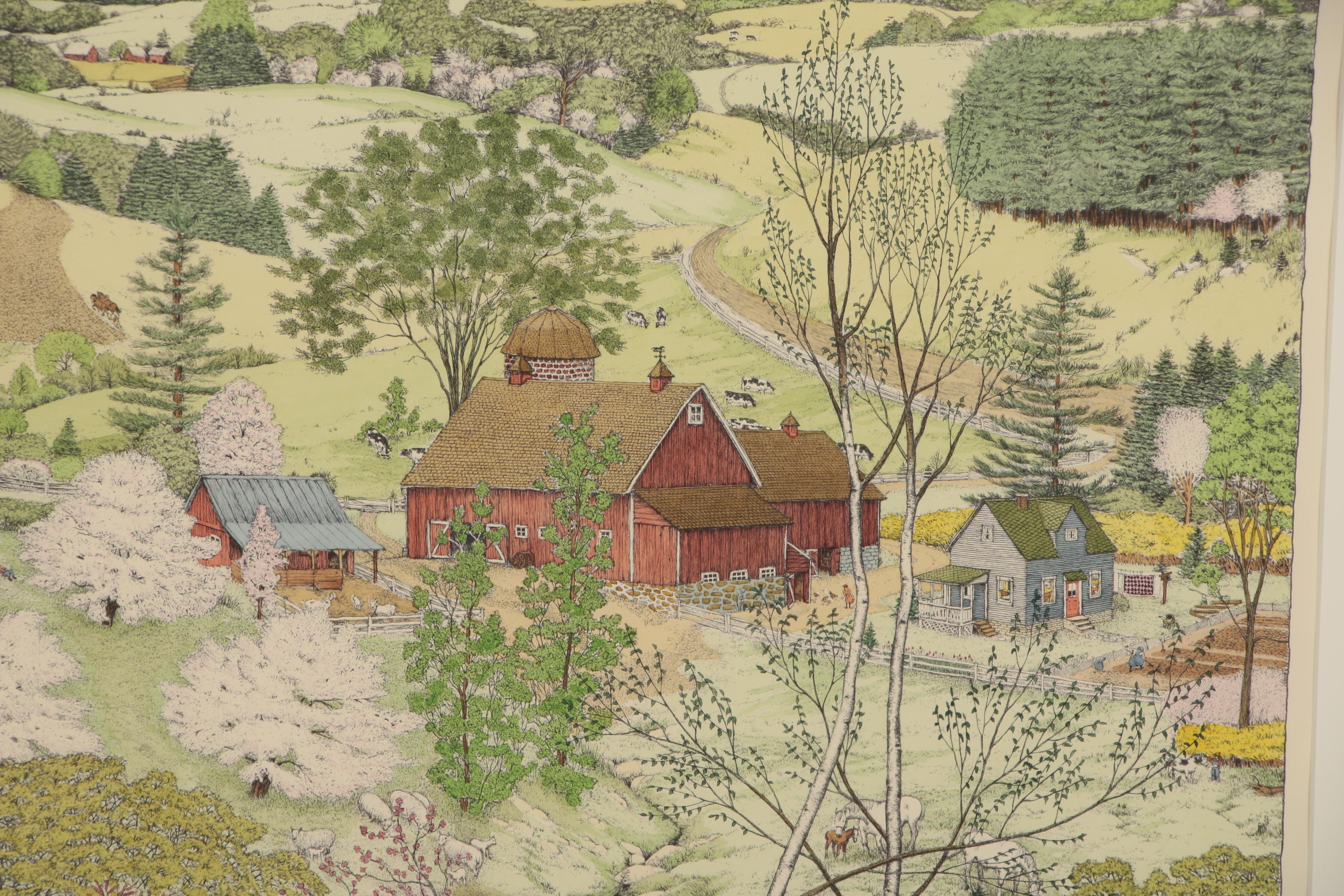 Susan Hunt-Wulkowicz Hand-Colored Lithograph "An Early Spring"
