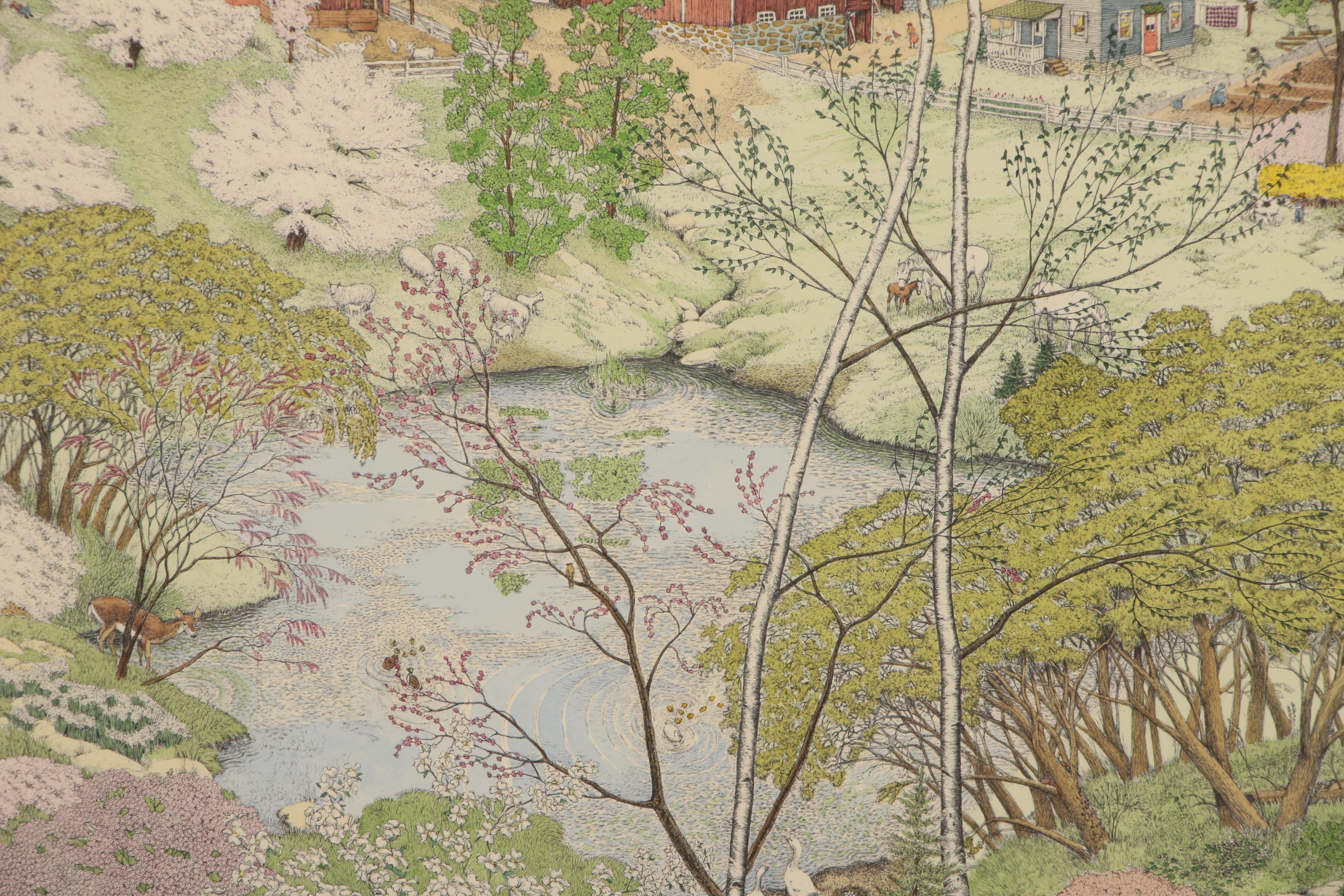 Susan Hunt-Wulkowicz Hand-Colored Lithograph "An Early Spring"