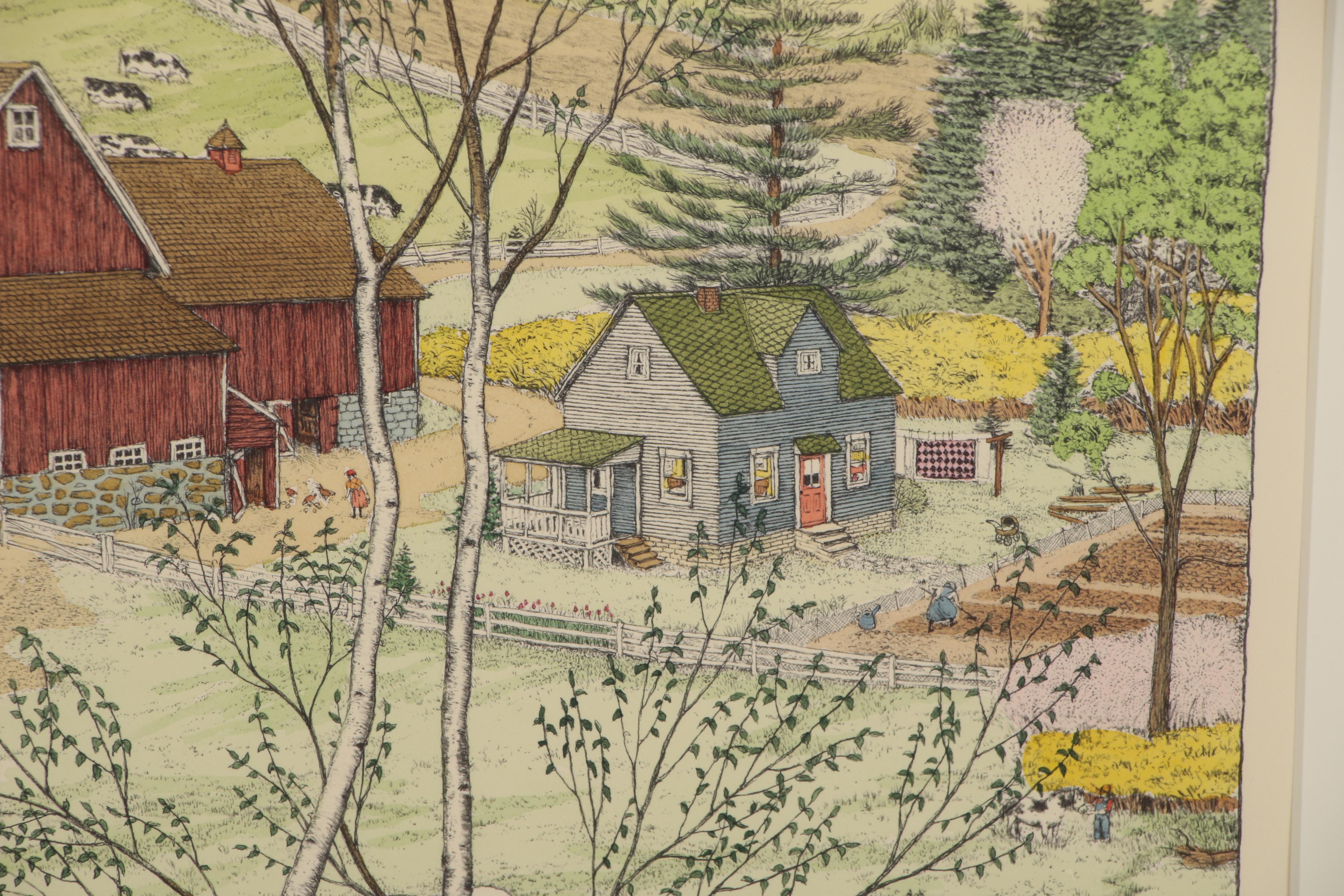 Susan Hunt-Wulkowicz Hand-Colored Lithograph "An Early Spring"