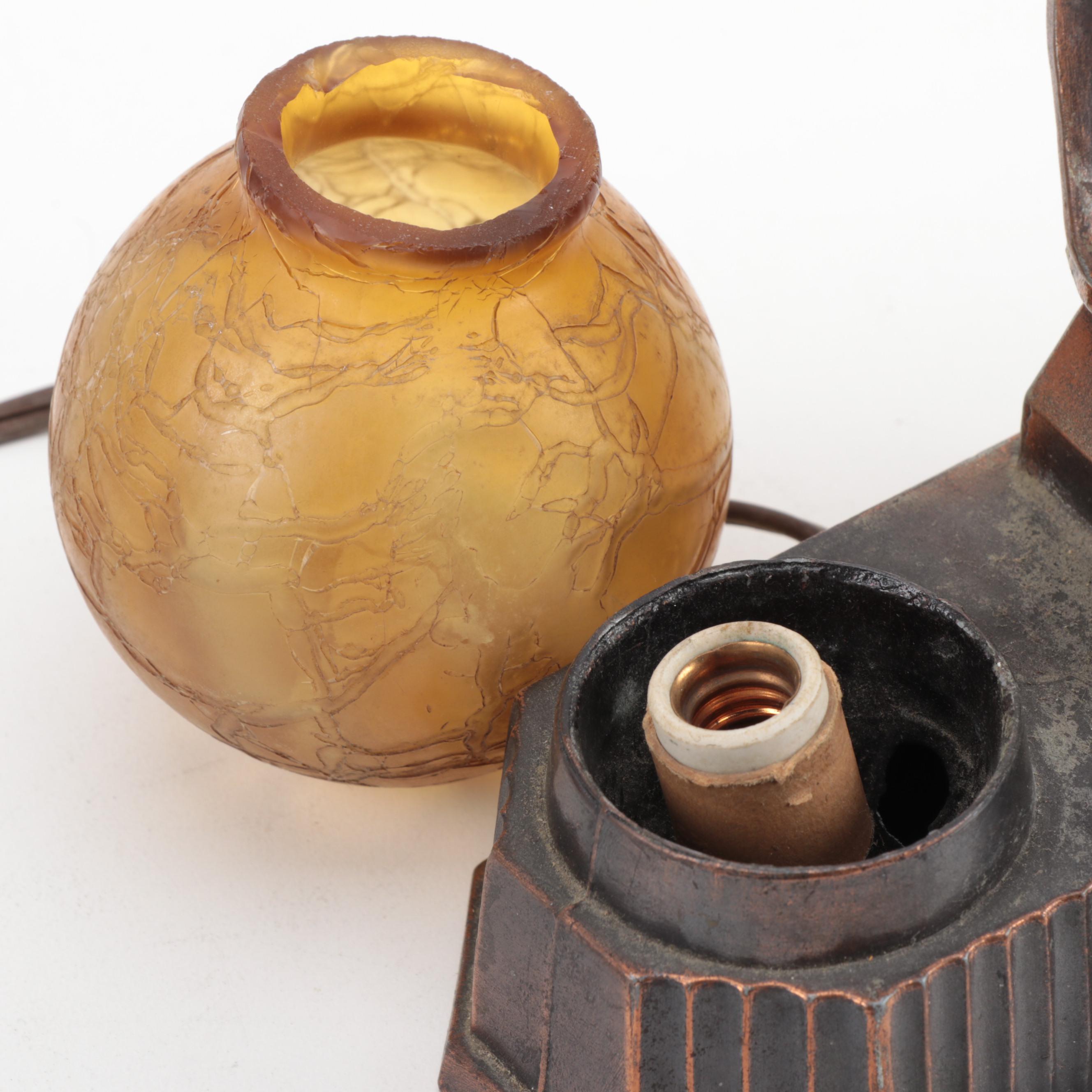 Frankart Nuart Ronson Style Minstrel Clown Guitar Night Light, circa 1930s