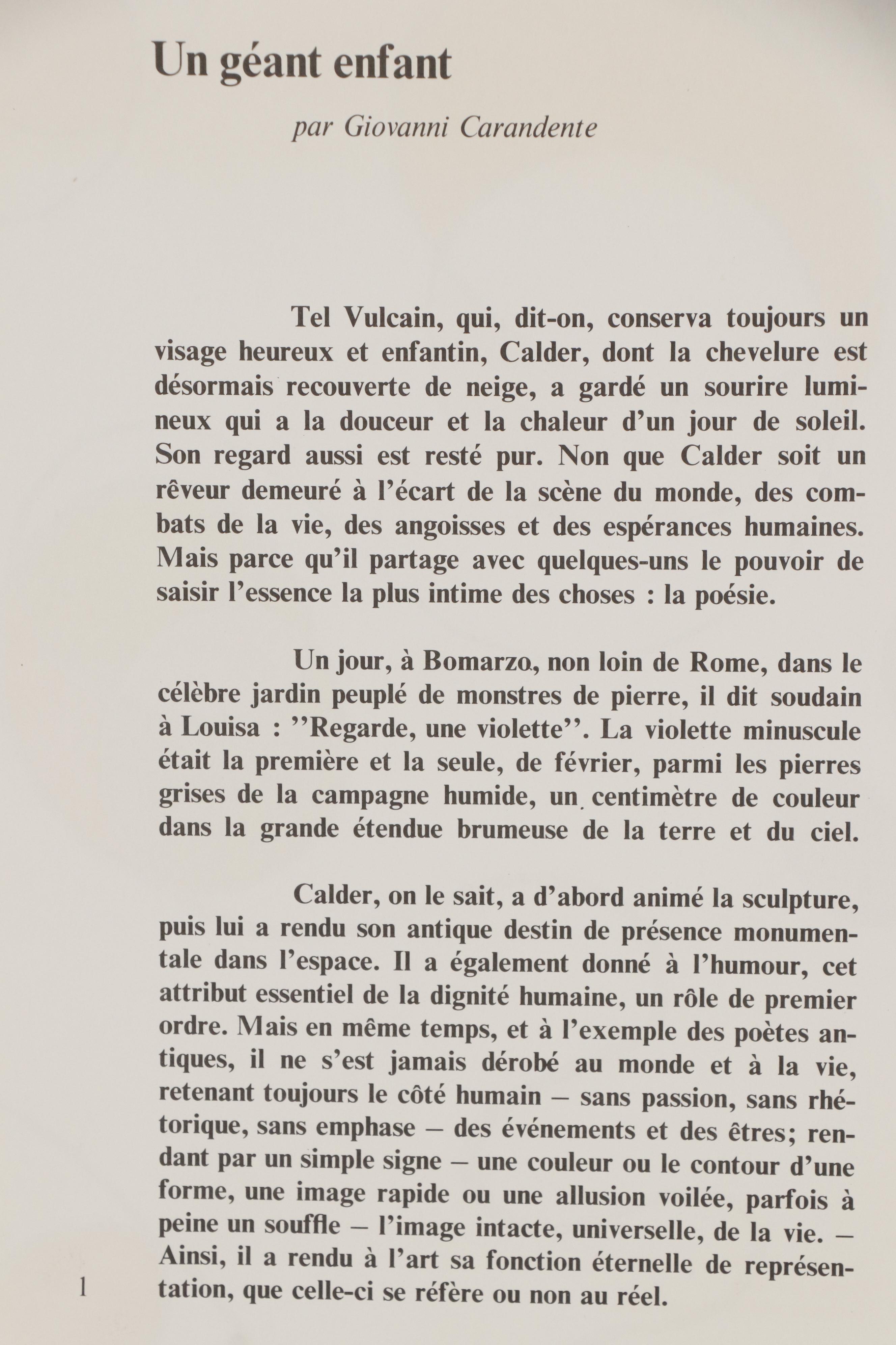 Alexander Calder Lithograph for "Derrière le Miroir," 1968