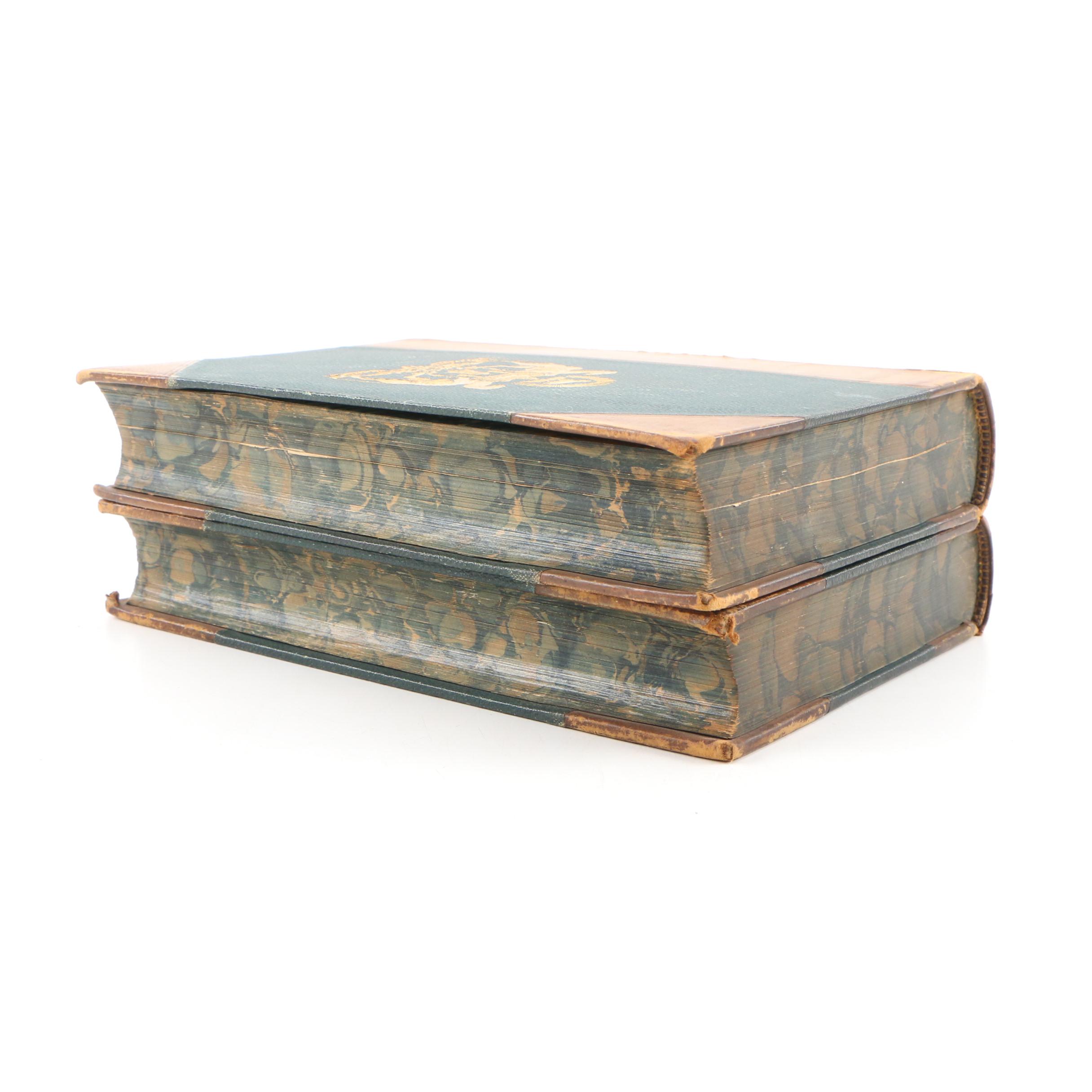 1890 "The Origin of Species" by Charles Darwin, Finely Bound Two-Volume Set