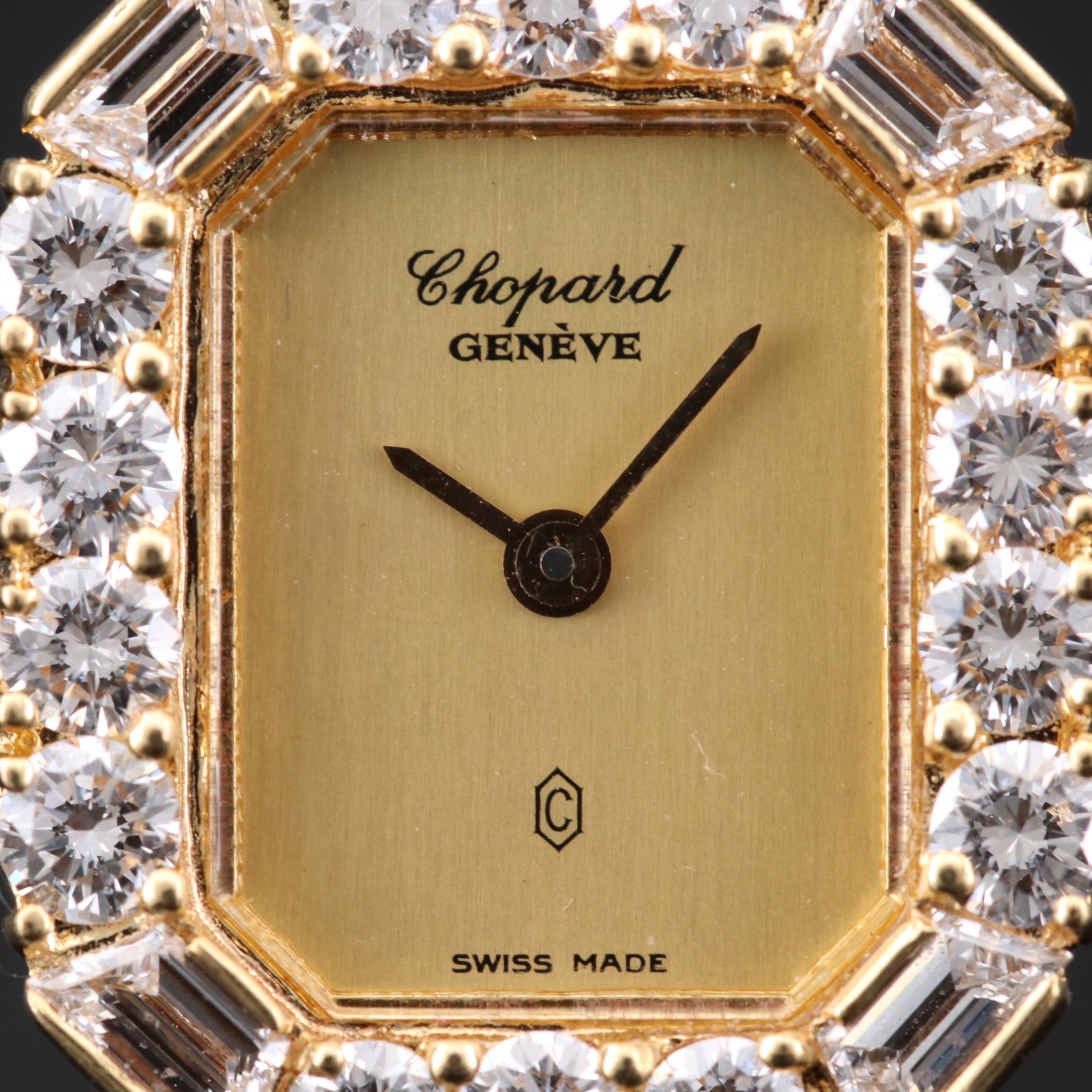 Vintage Chopard 18K Gold 1.00 CTW Diamond Quartz Watch
