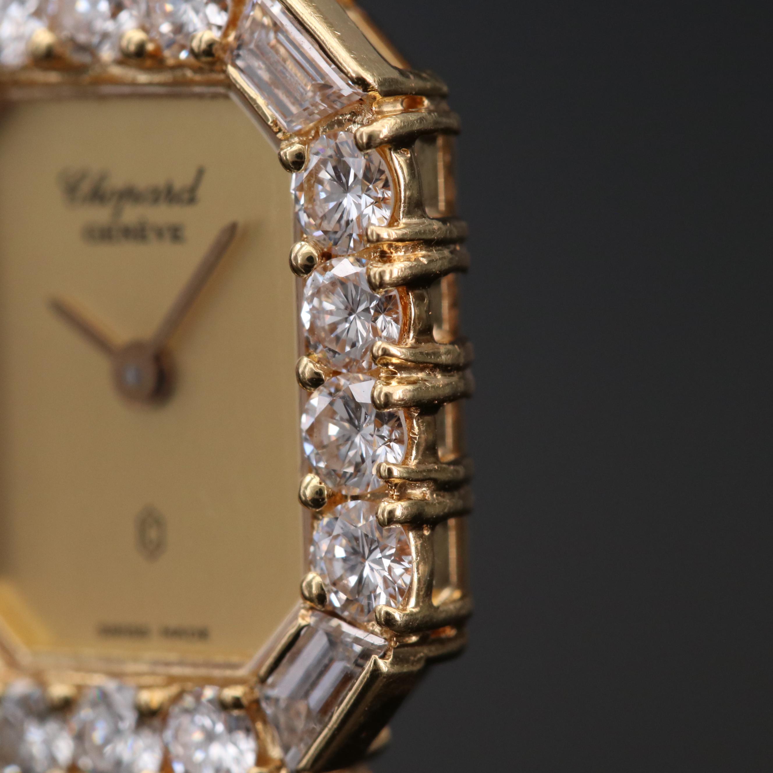 Vintage Chopard 18K Gold 1.00 CTW Diamond Quartz Watch