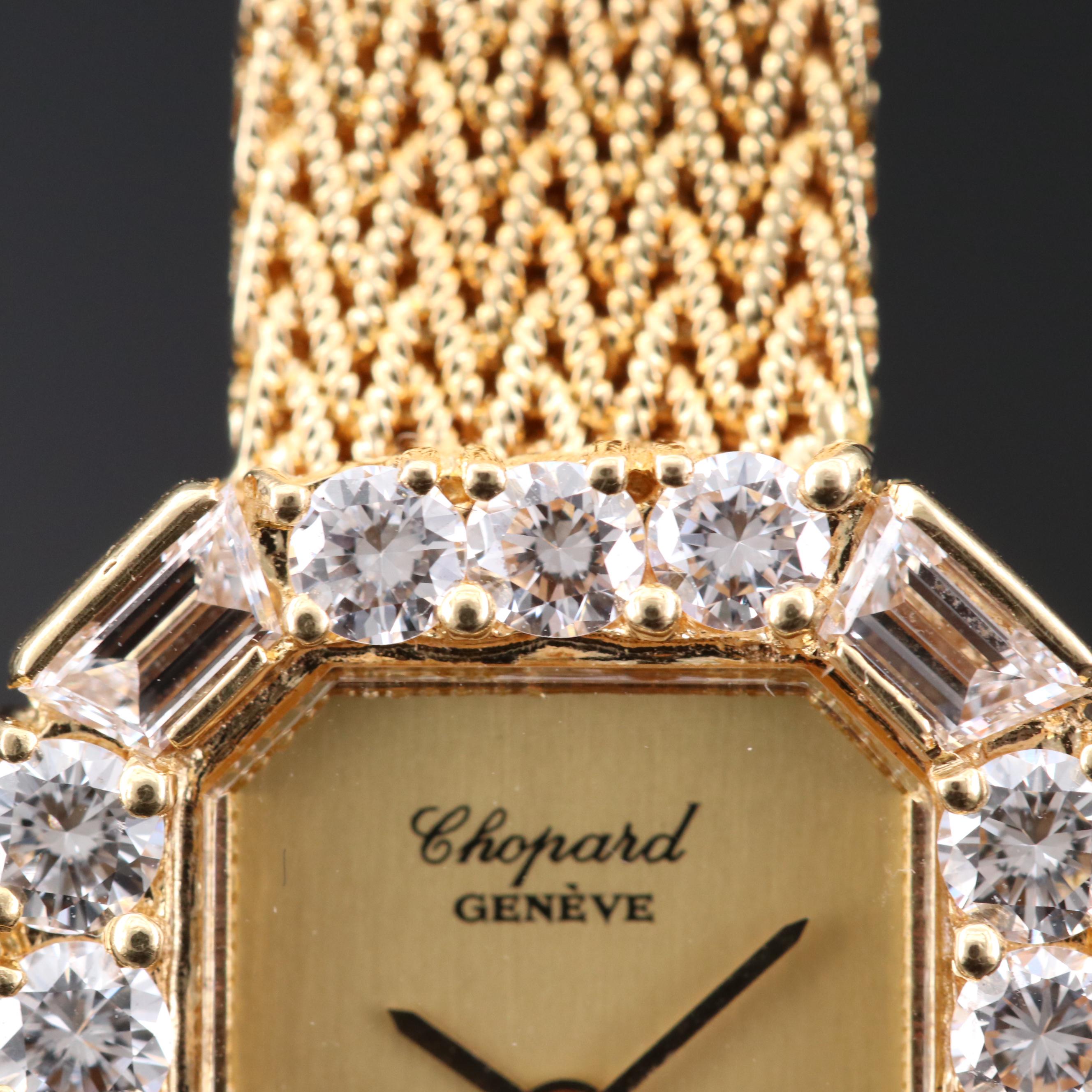 Vintage Chopard 18K Gold 1.00 CTW Diamond Quartz Watch