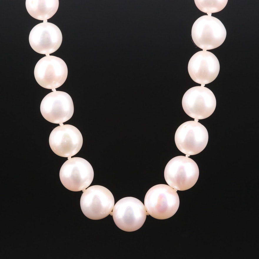 Cultured Pearl Necklace with 14K Yellow Gold Clasp