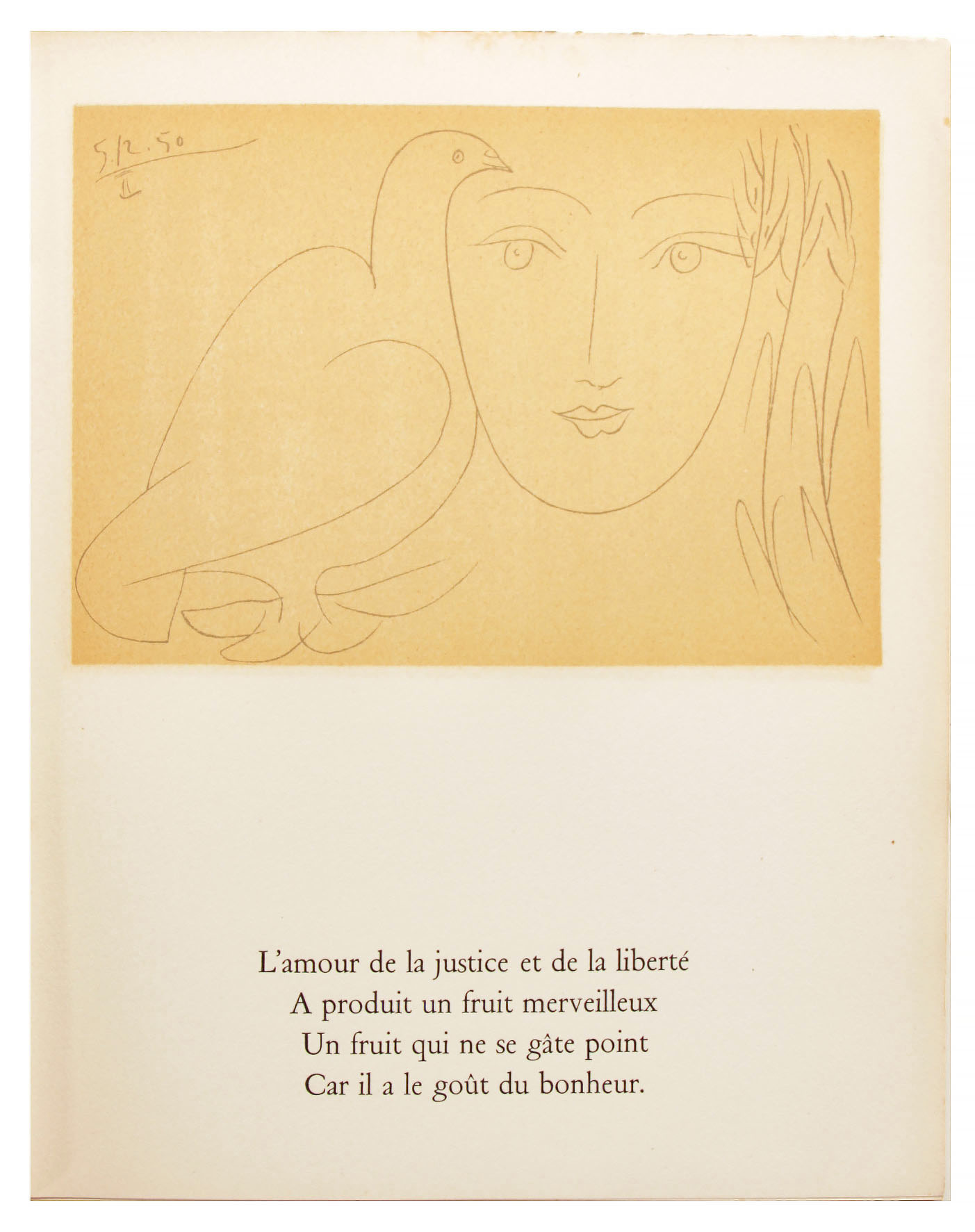 Pablo Picasso Signed "Le Visage de la Paix par Picasso et Éluard", 1951