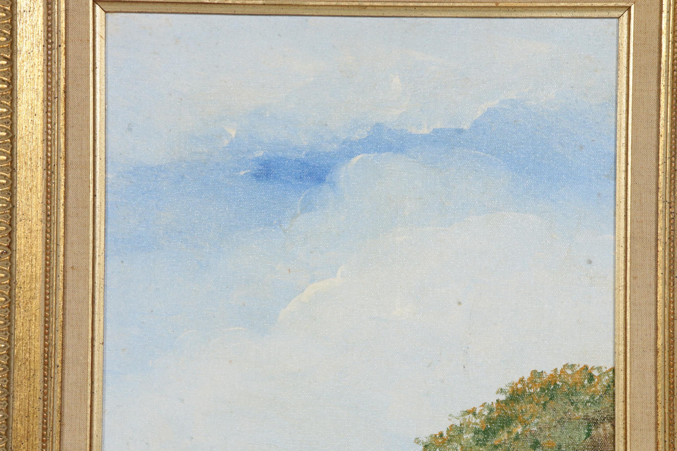 Impressionist Style Beach Landscape with Figures Oil Painting