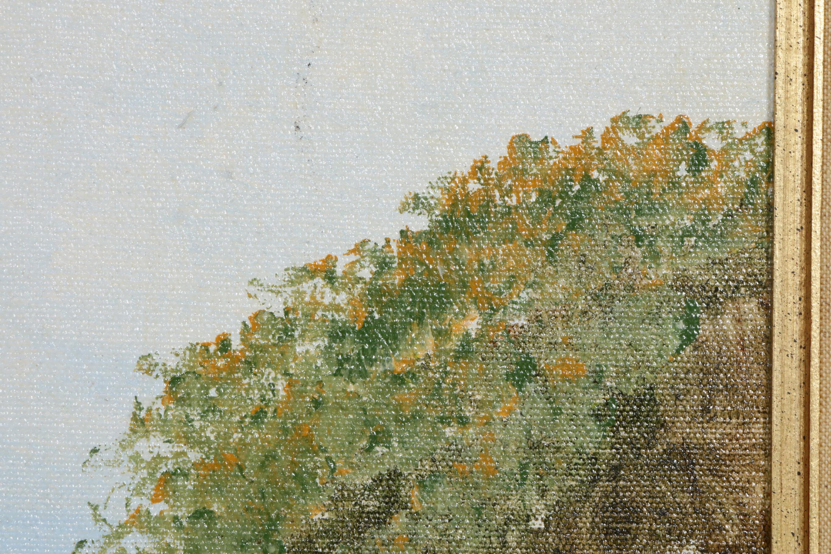 Impressionist Style Beach Landscape with Figures Oil Painting