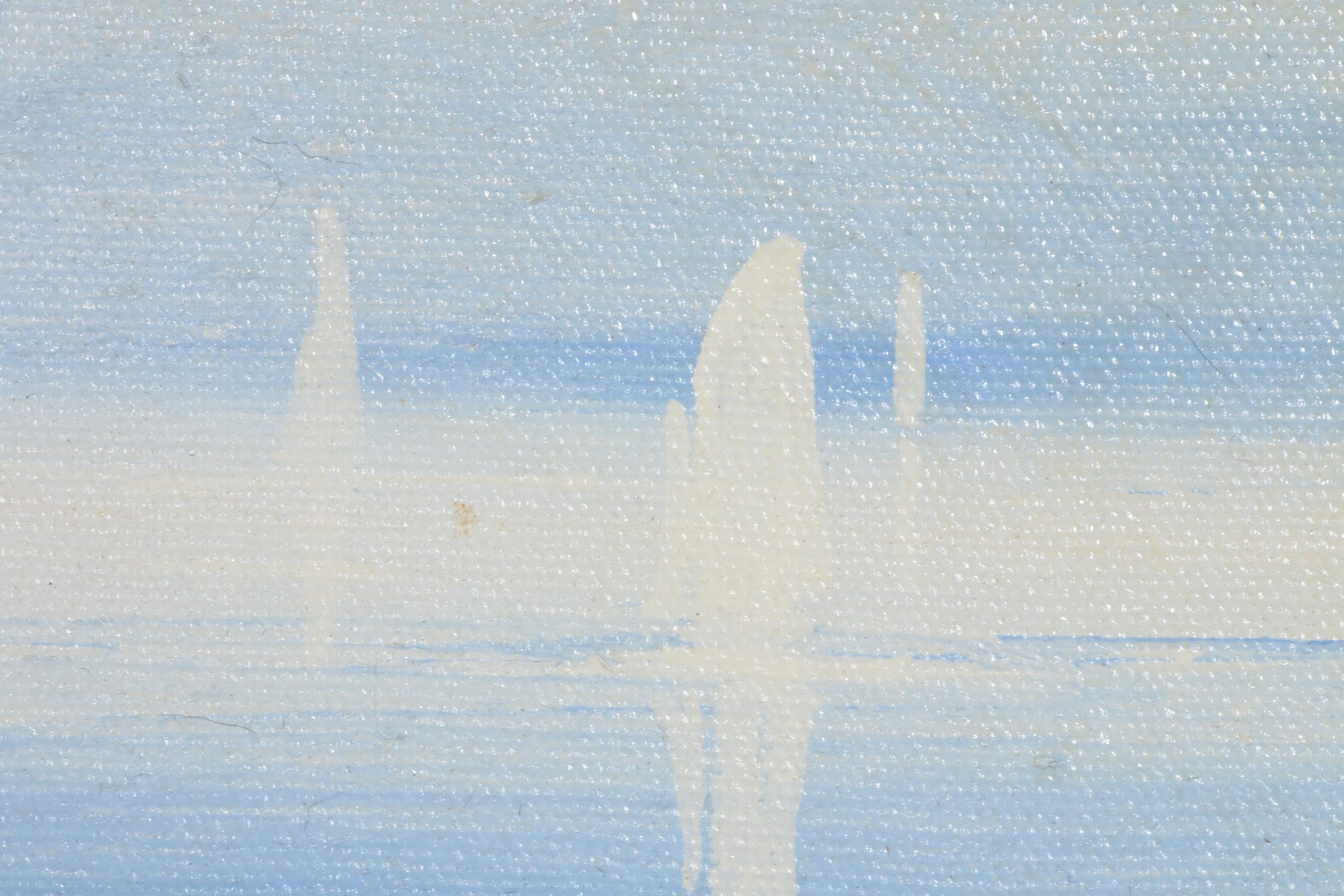 Impressionist Style Beach Landscape with Figures Oil Painting