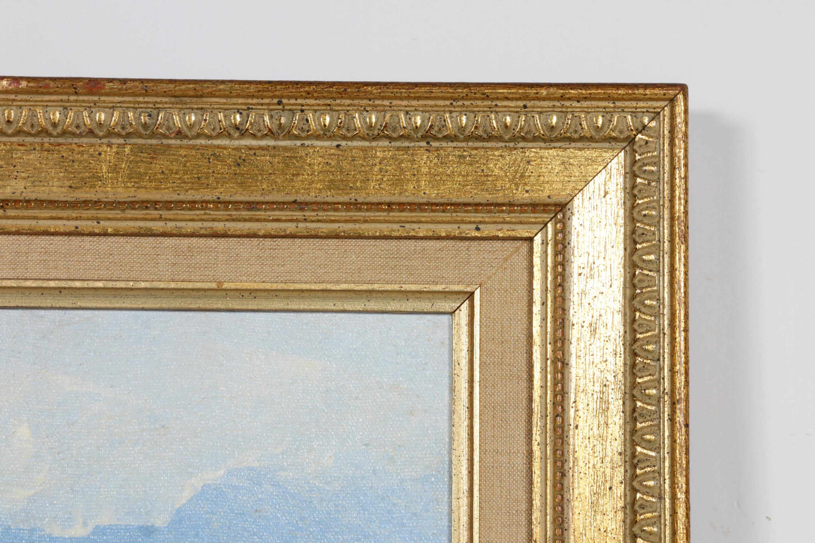 Impressionist Style Beach Landscape with Figures Oil Painting