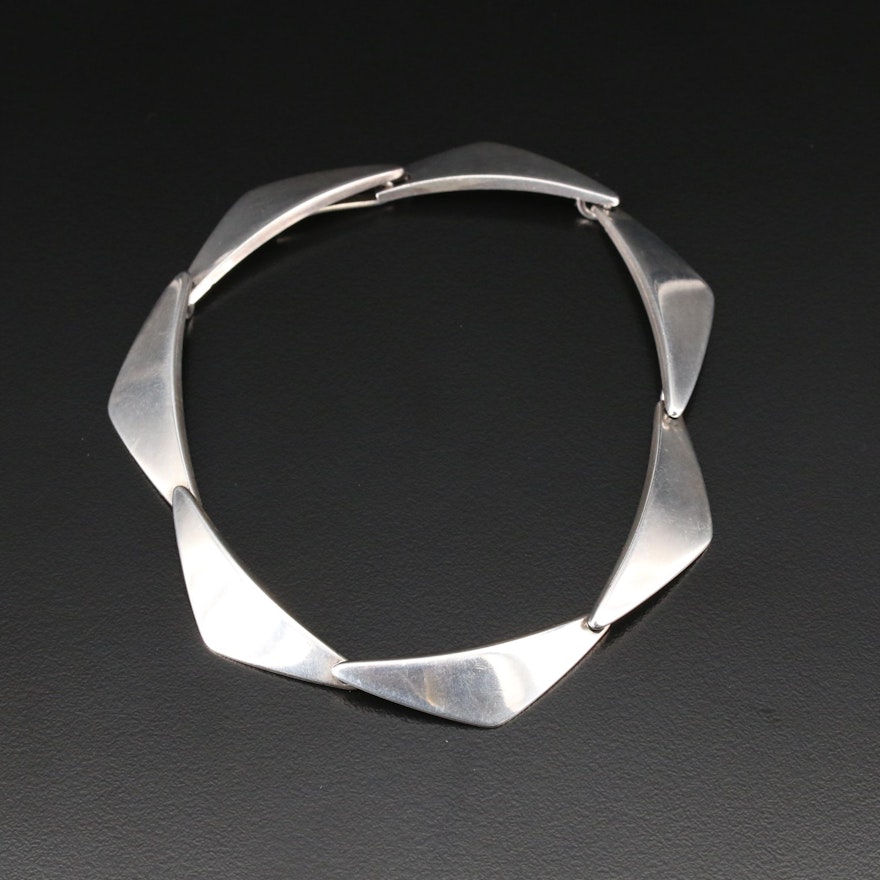 Georg Jensen Vintage Sterling Triangular Link Bracelet