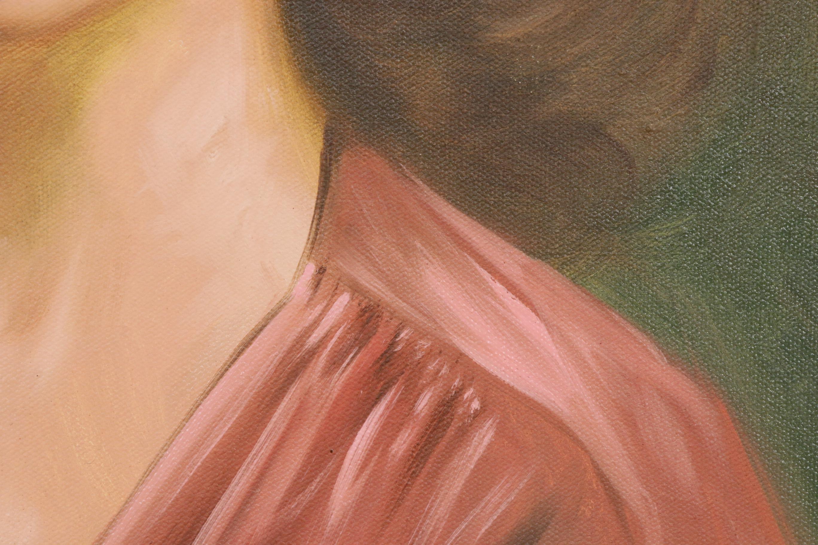 Victor Lee Portrait of Woman Oil Painting, 1979