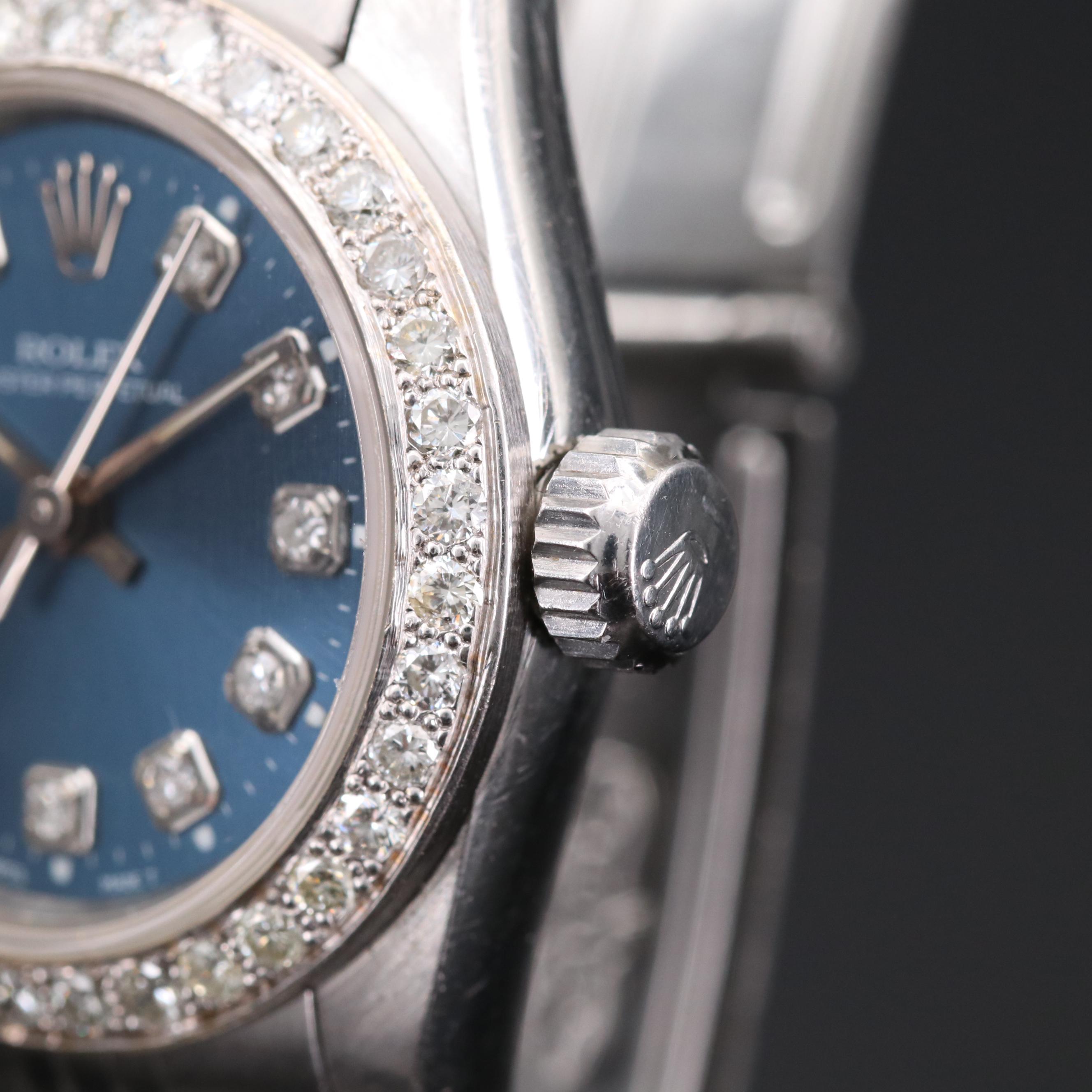 Rolex Oyster Perpetual Stainless Steel and 18K Gold Diamond Watch