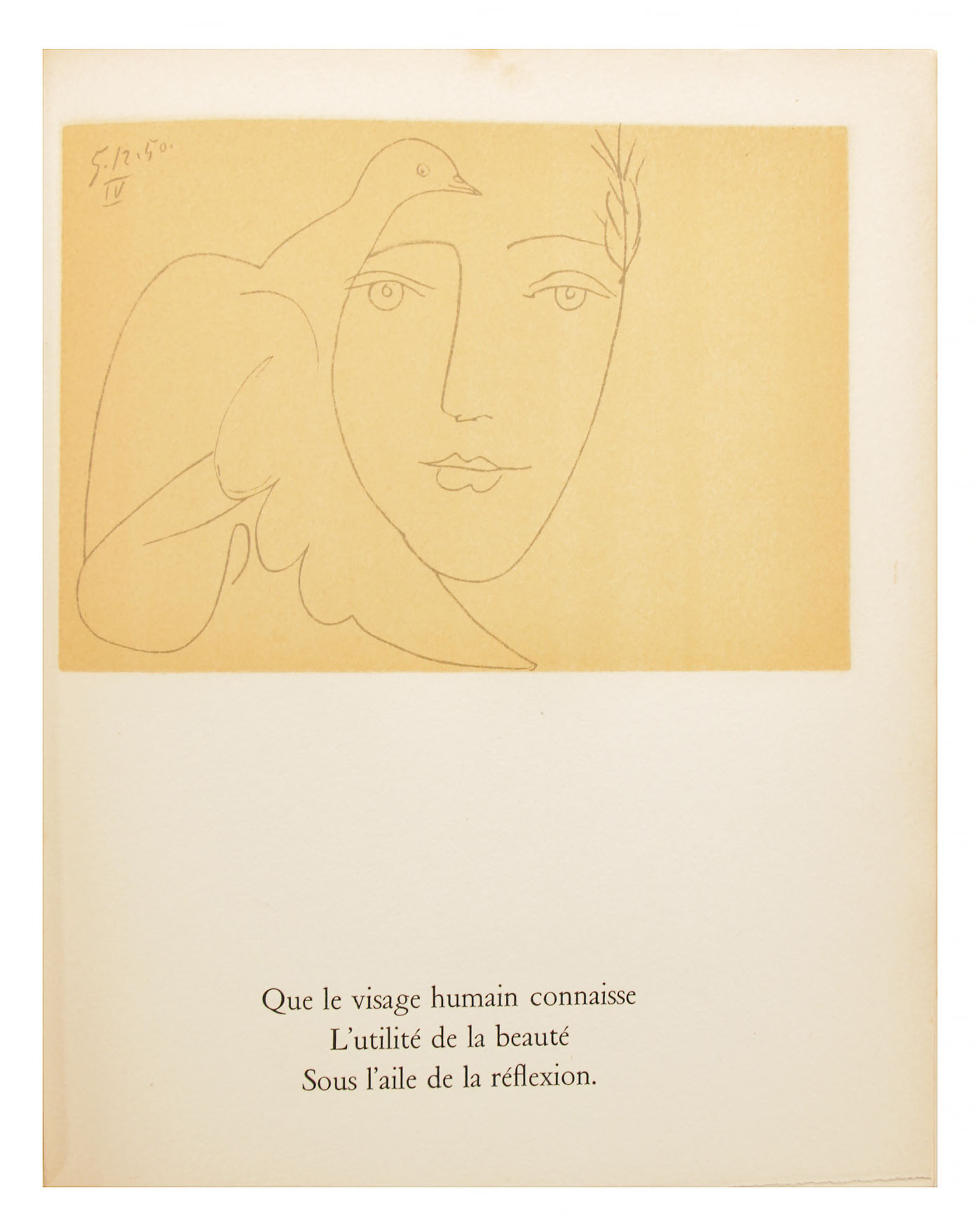 Pablo Picasso Signed "Le Visage de la Paix par Picasso et Éluard", 1951
