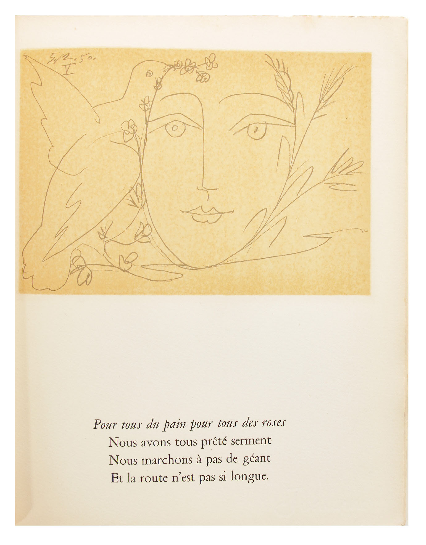 Pablo Picasso Signed "Le Visage de la Paix par Picasso et Éluard", 1951