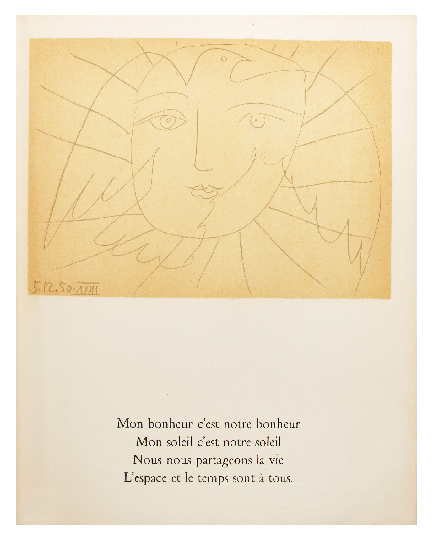 Pablo Picasso Signed "Le Visage de la Paix par Picasso et Éluard", 1951