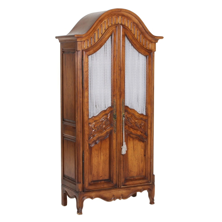 Jamestown Lounge Co. French Provincial Style Carved and Stained Wood Armoire