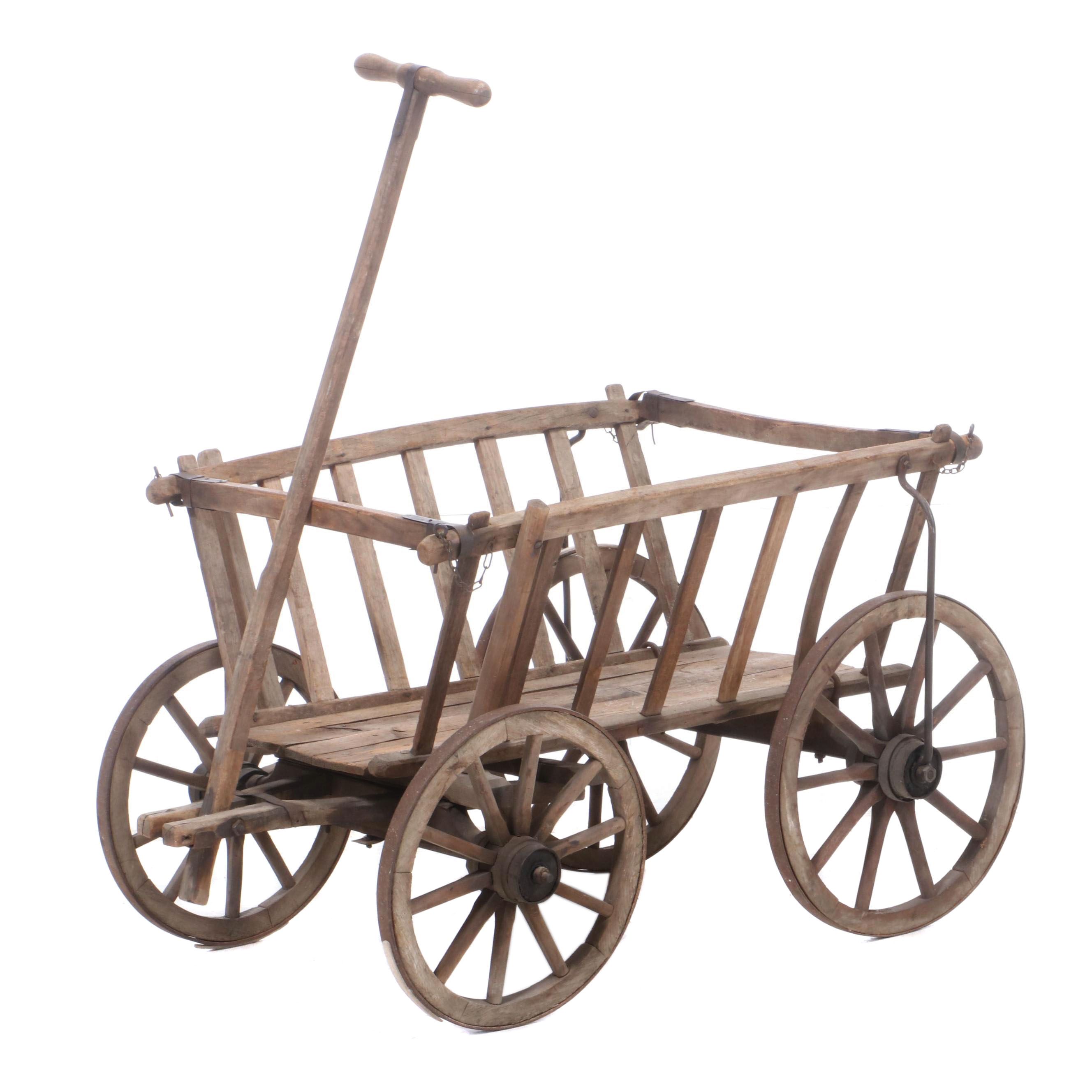 European Pine Pull Wagon, Early 20th Century