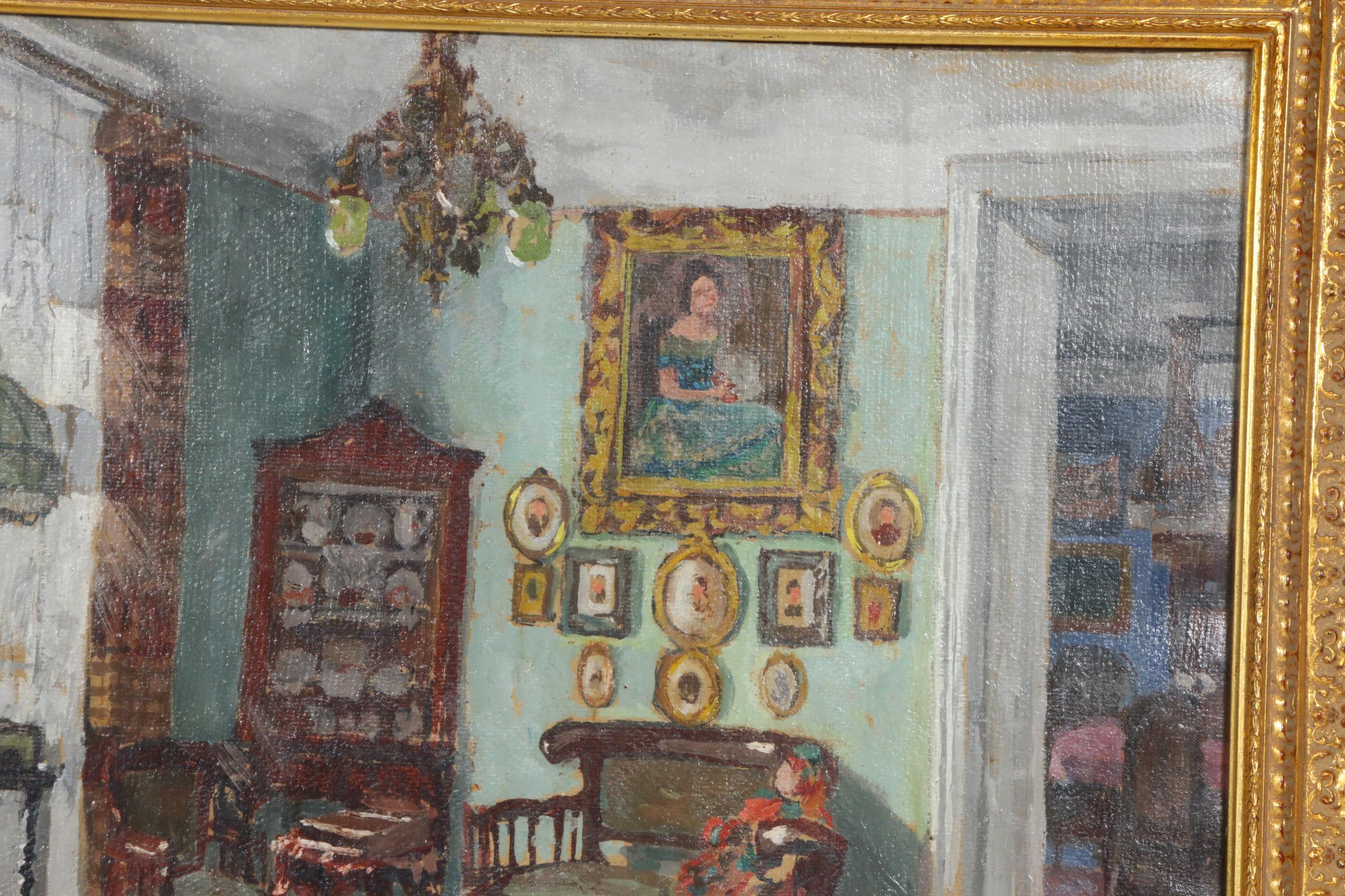 Parlor Scene Oil Painting