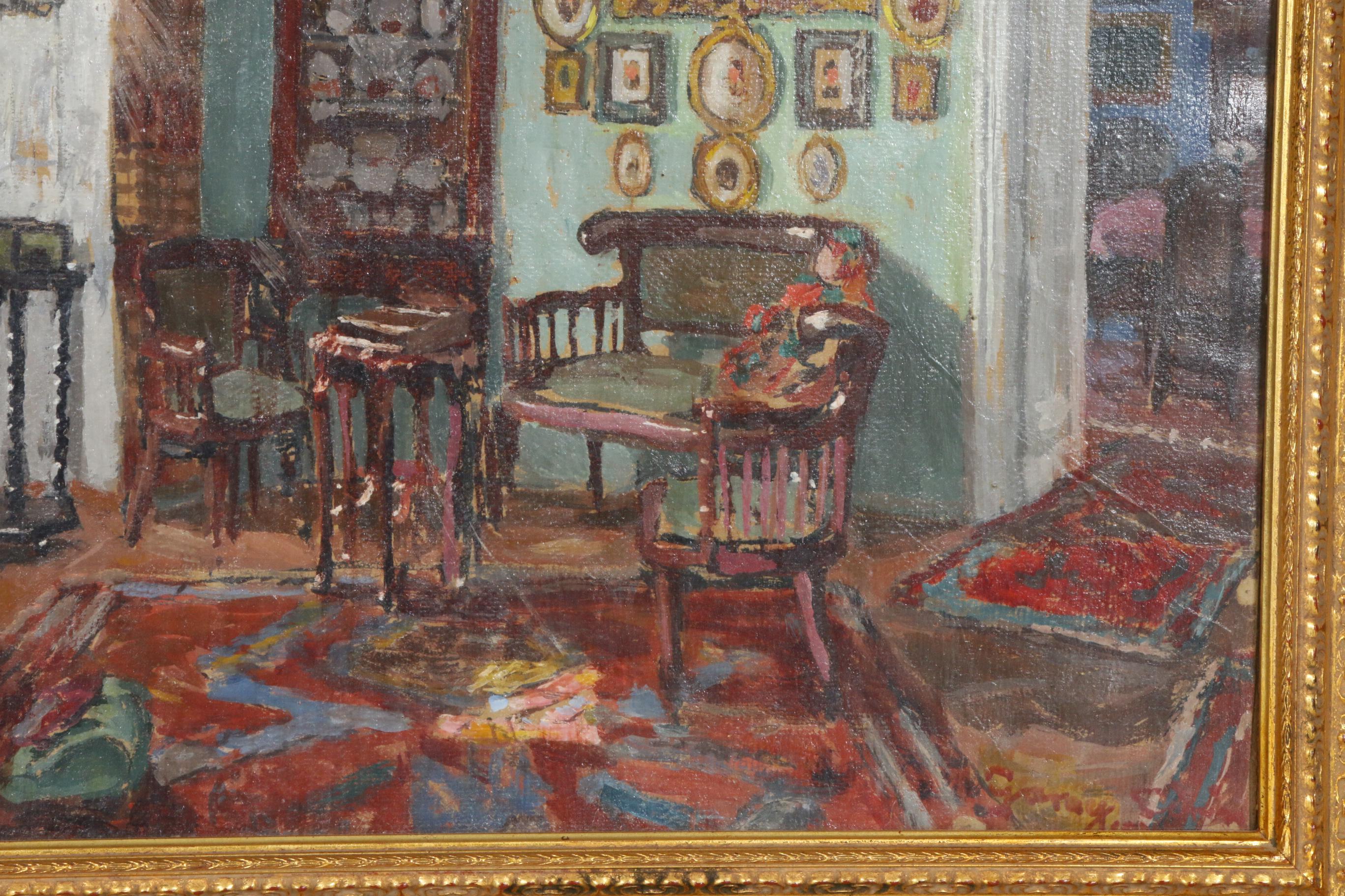Parlor Scene Oil Painting