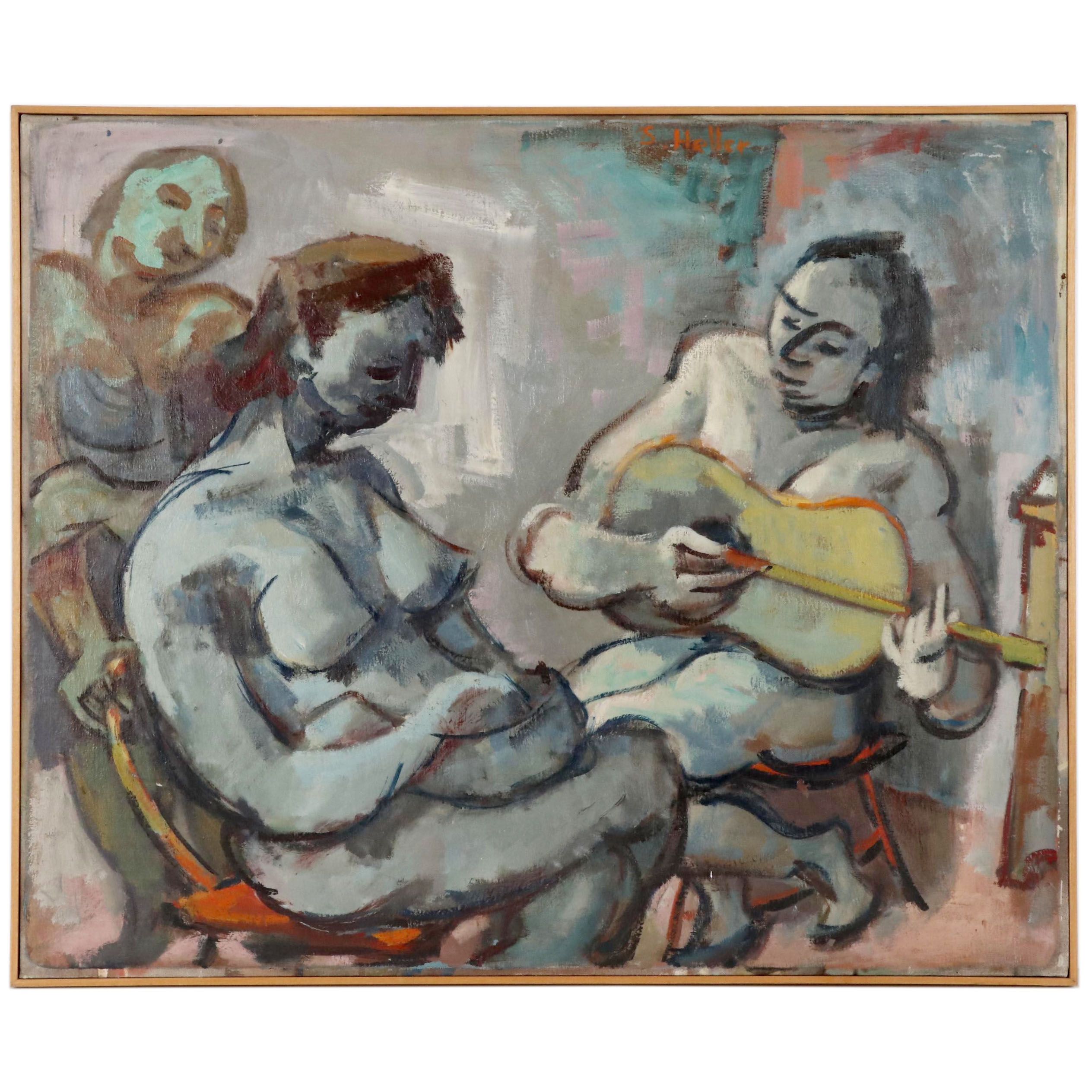 Samuel Heller Figural Oil Painting