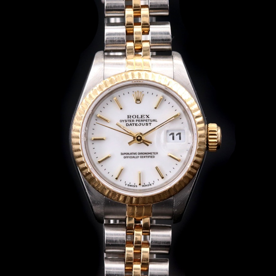 Rolex Datejust 18K Gold and Stainless Steel Automatic Wristwatch