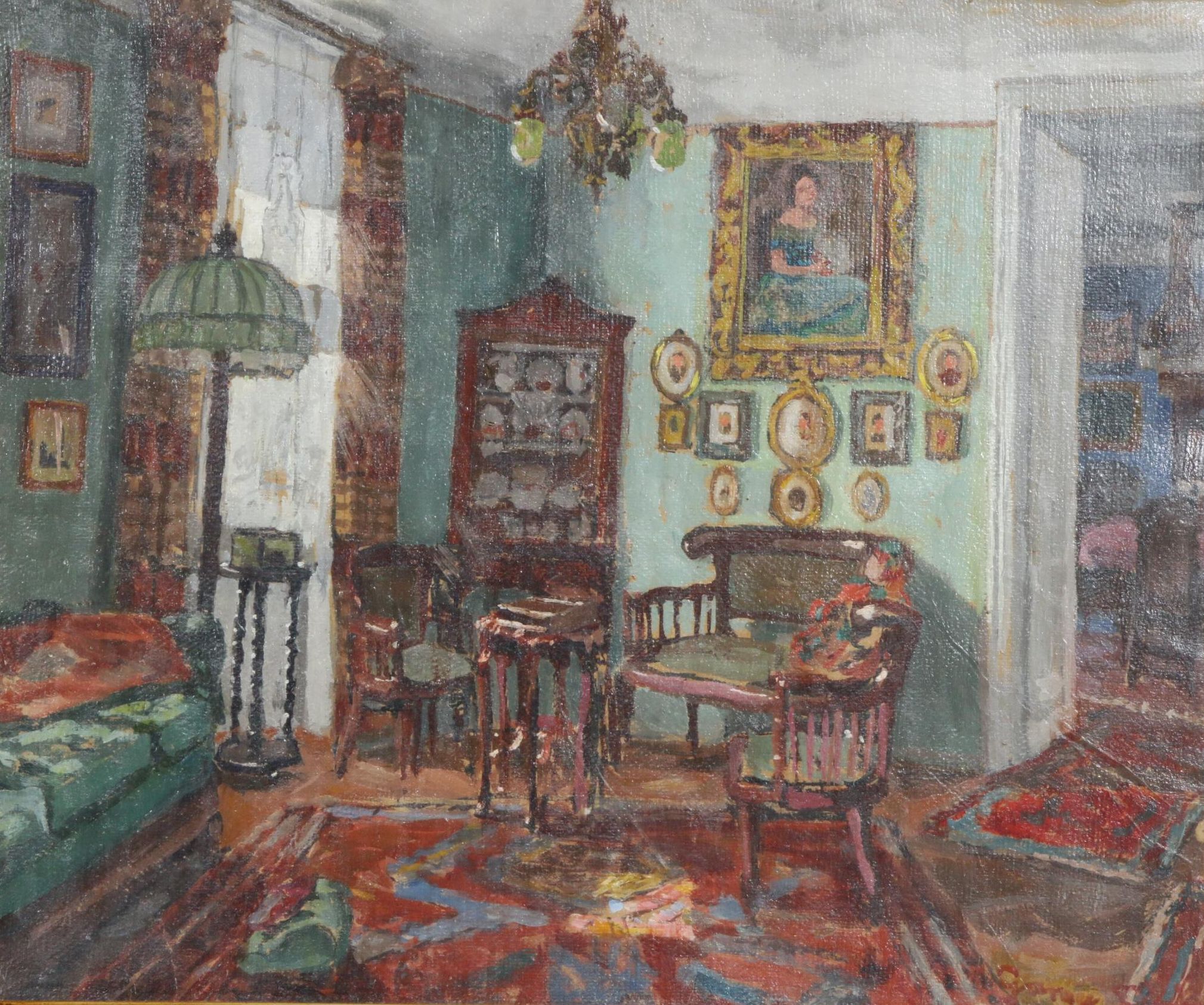 Parlor Scene Oil Painting