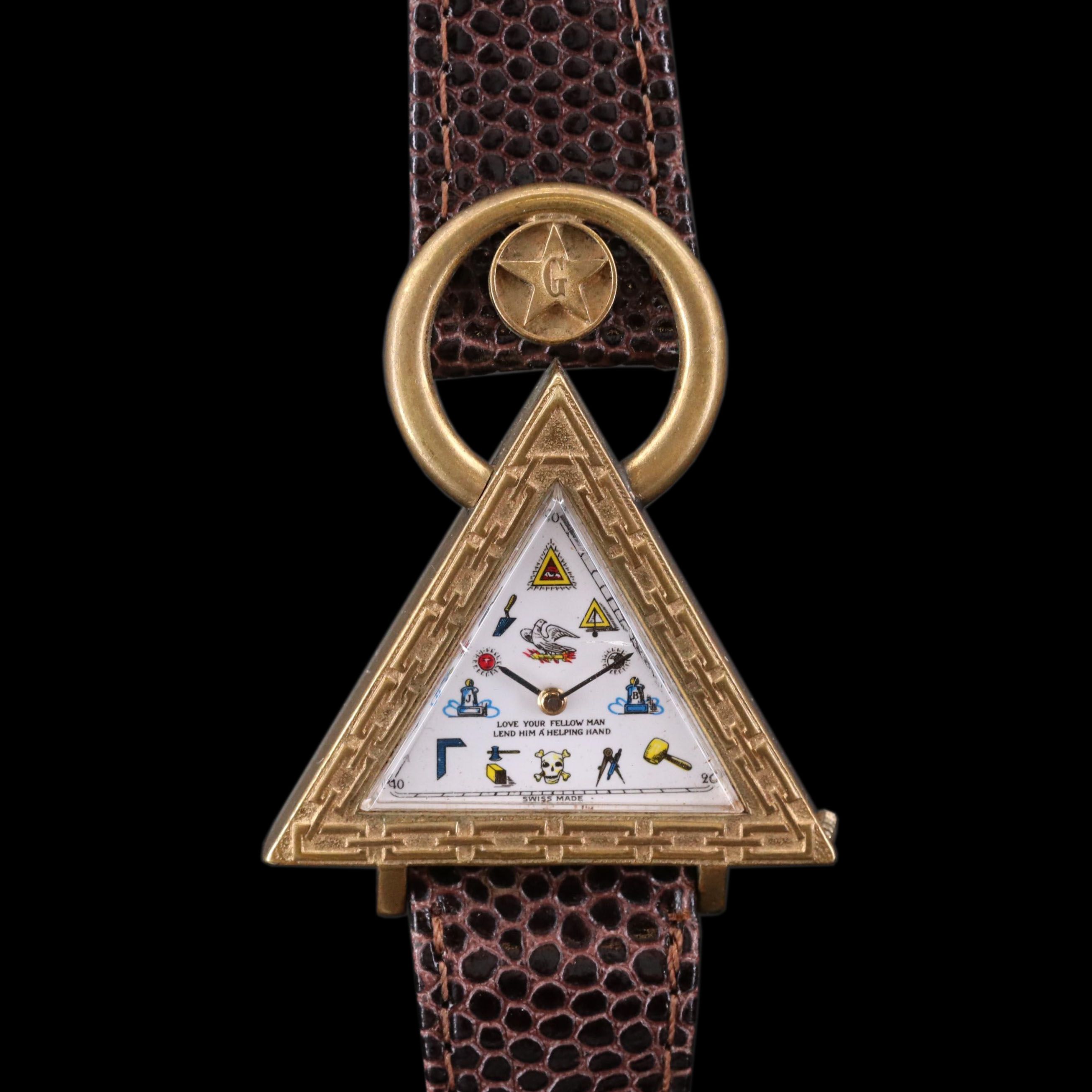 Masonic Triangular Shaped Swiss Automatic Watch