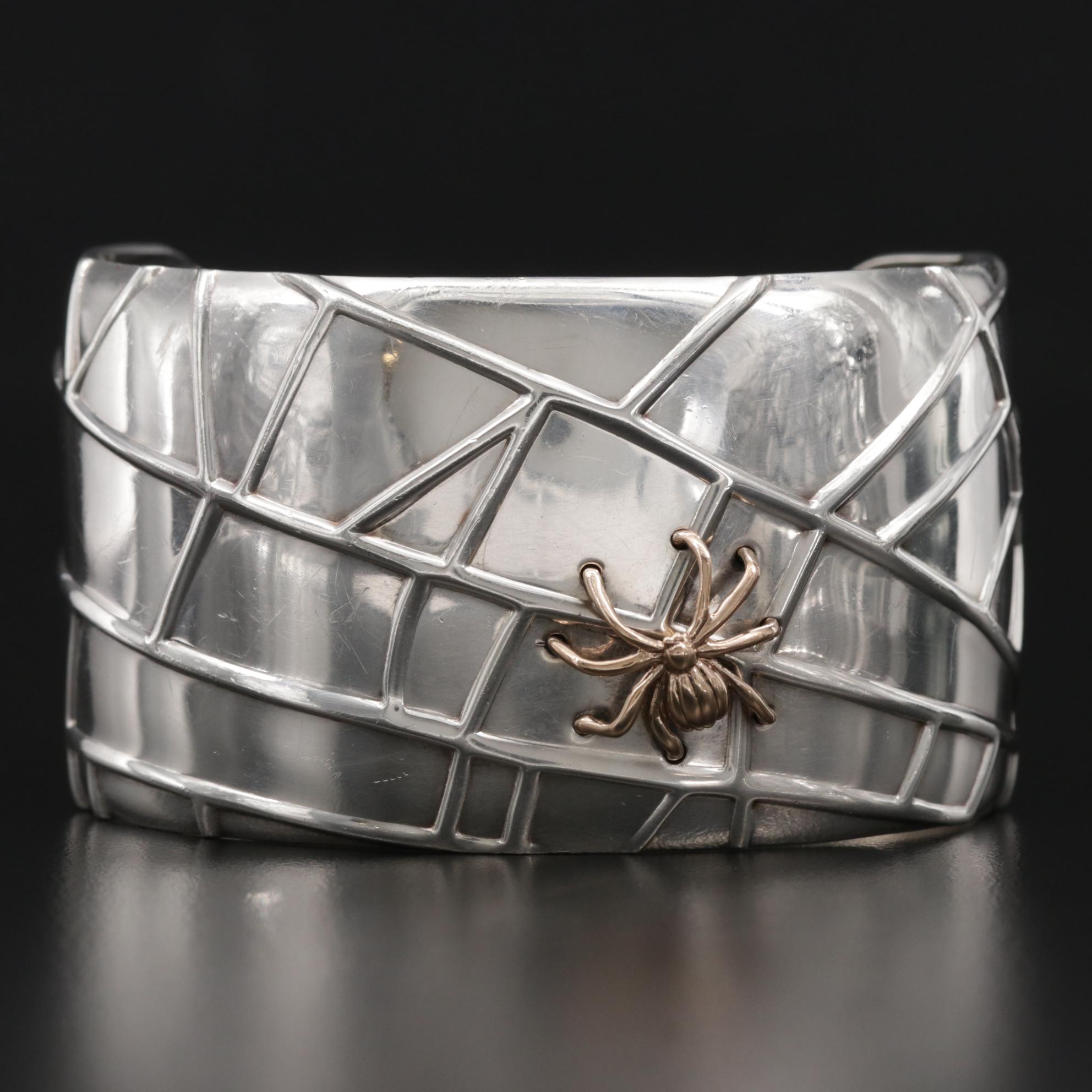 Tiffany & Co. Sterling Spider Web Cuff with 18K Gold Spider