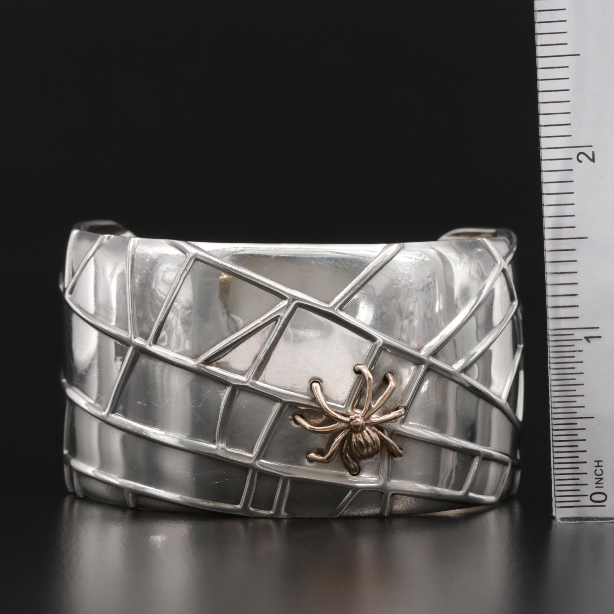 Tiffany & Co. Sterling Spider Web Cuff with 18K Gold Spider