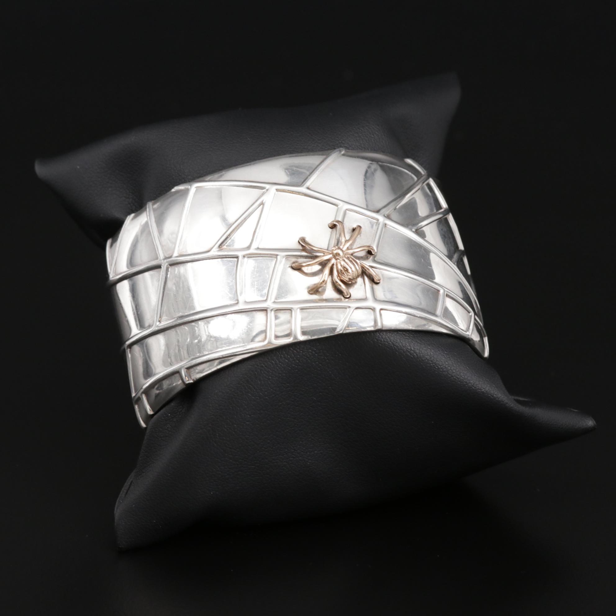 Tiffany & Co. Sterling Spider Web Cuff with 18K Gold Spider