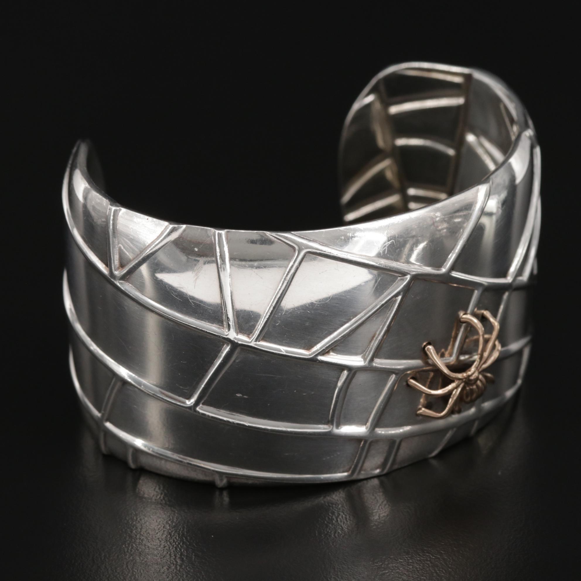 Tiffany & Co. Sterling Spider Web Cuff with 18K Gold Spider