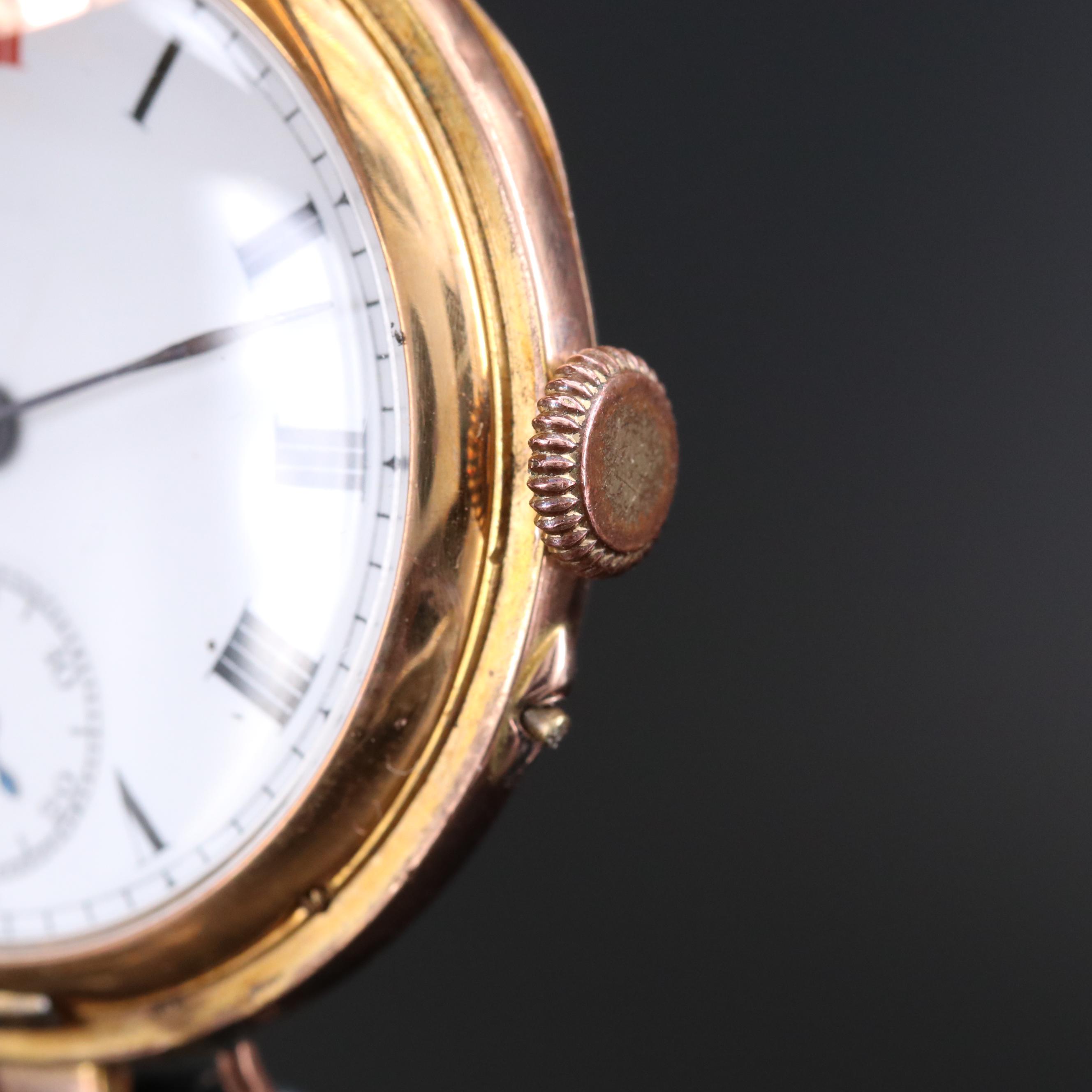 Antique Arthur George Rendell 9K Gold Demi Hunter Watch