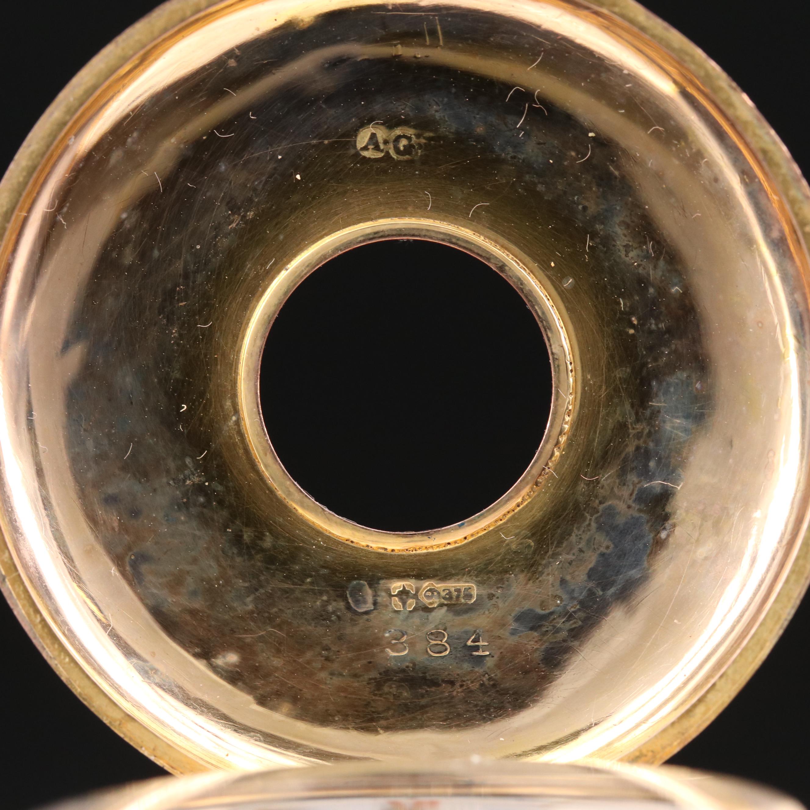 Antique Arthur George Rendell 9K Gold Demi Hunter Watch