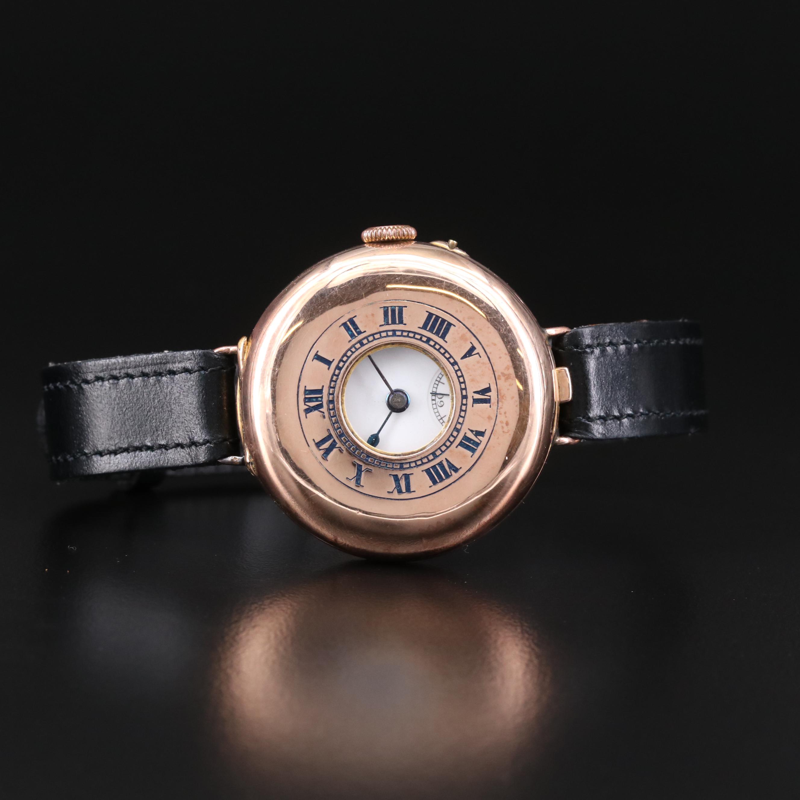 Antique Arthur George Rendell 9K Gold Demi Hunter Watch