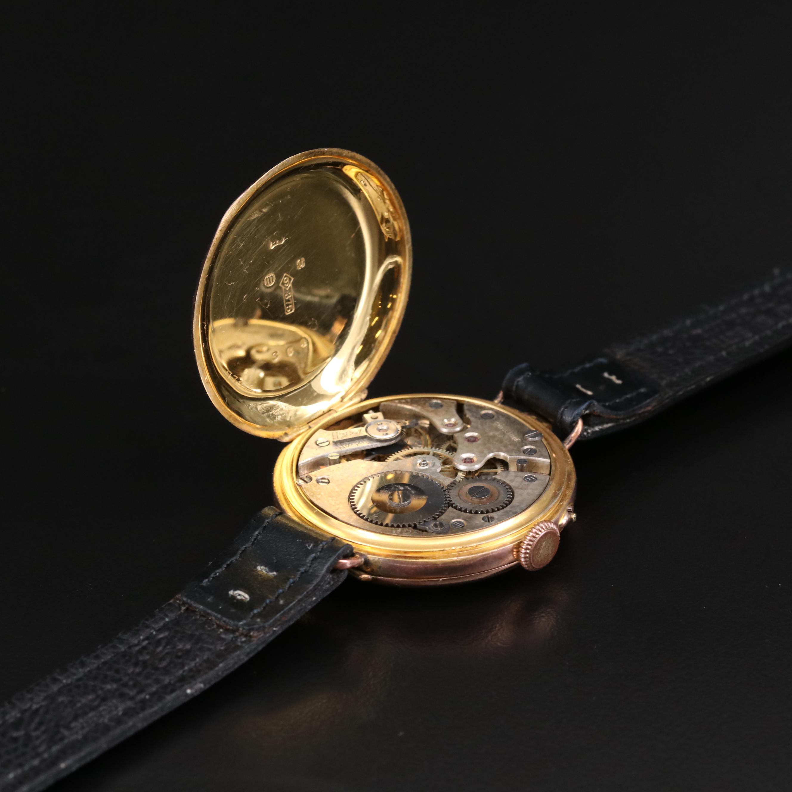 Antique Arthur George Rendell 9K Gold Demi Hunter Watch