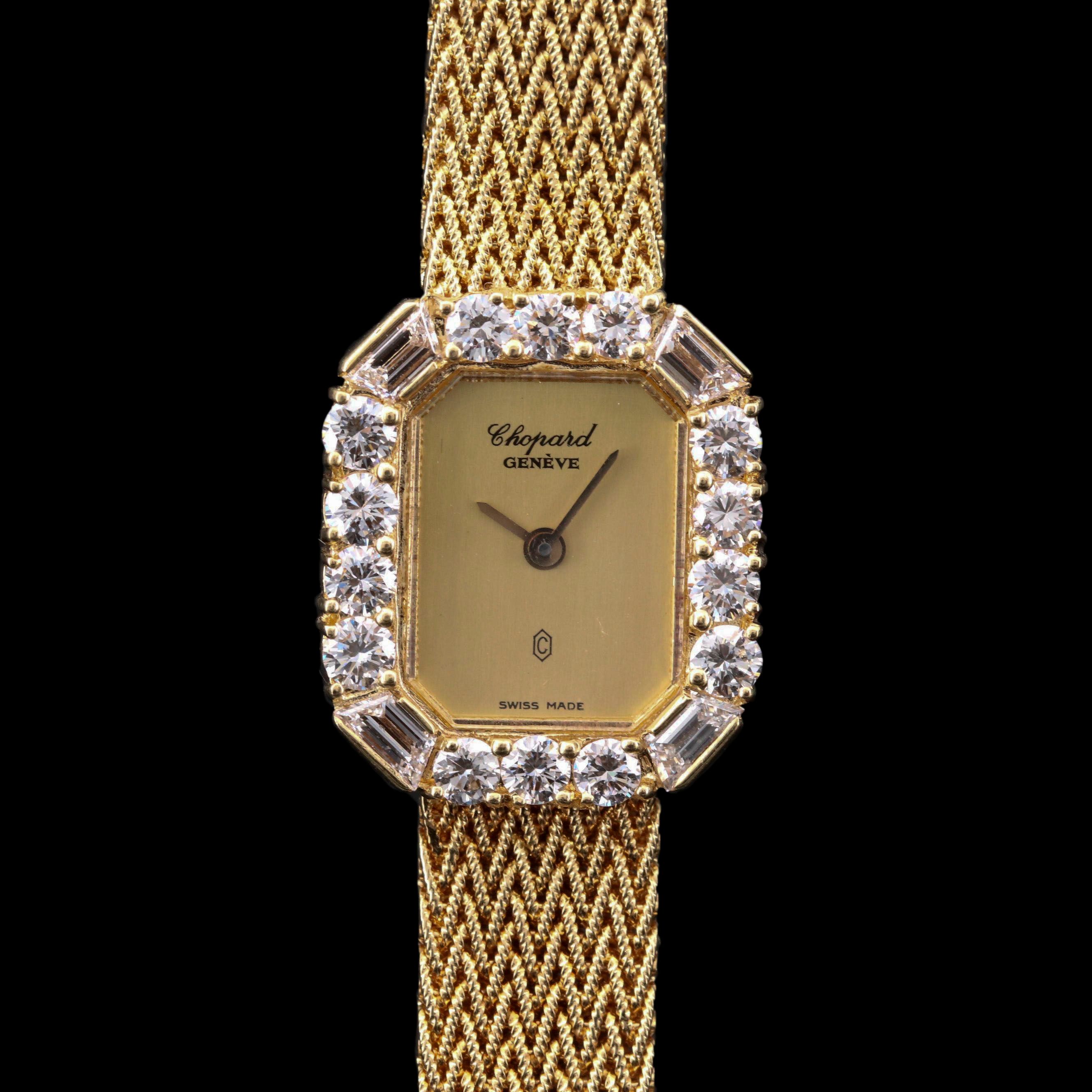 Vintage Chopard 18K Gold 1.00 CTW Diamond Quartz Watch