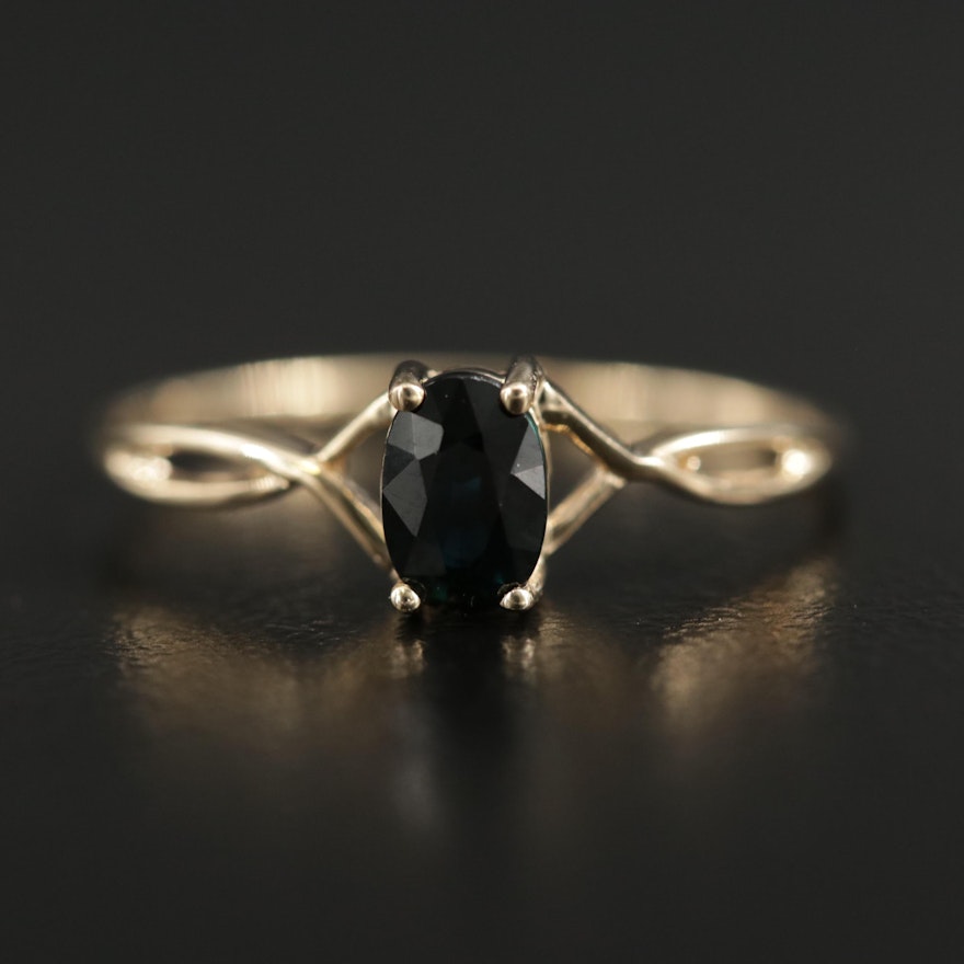 14K Yellow Gold Sapphire Ring