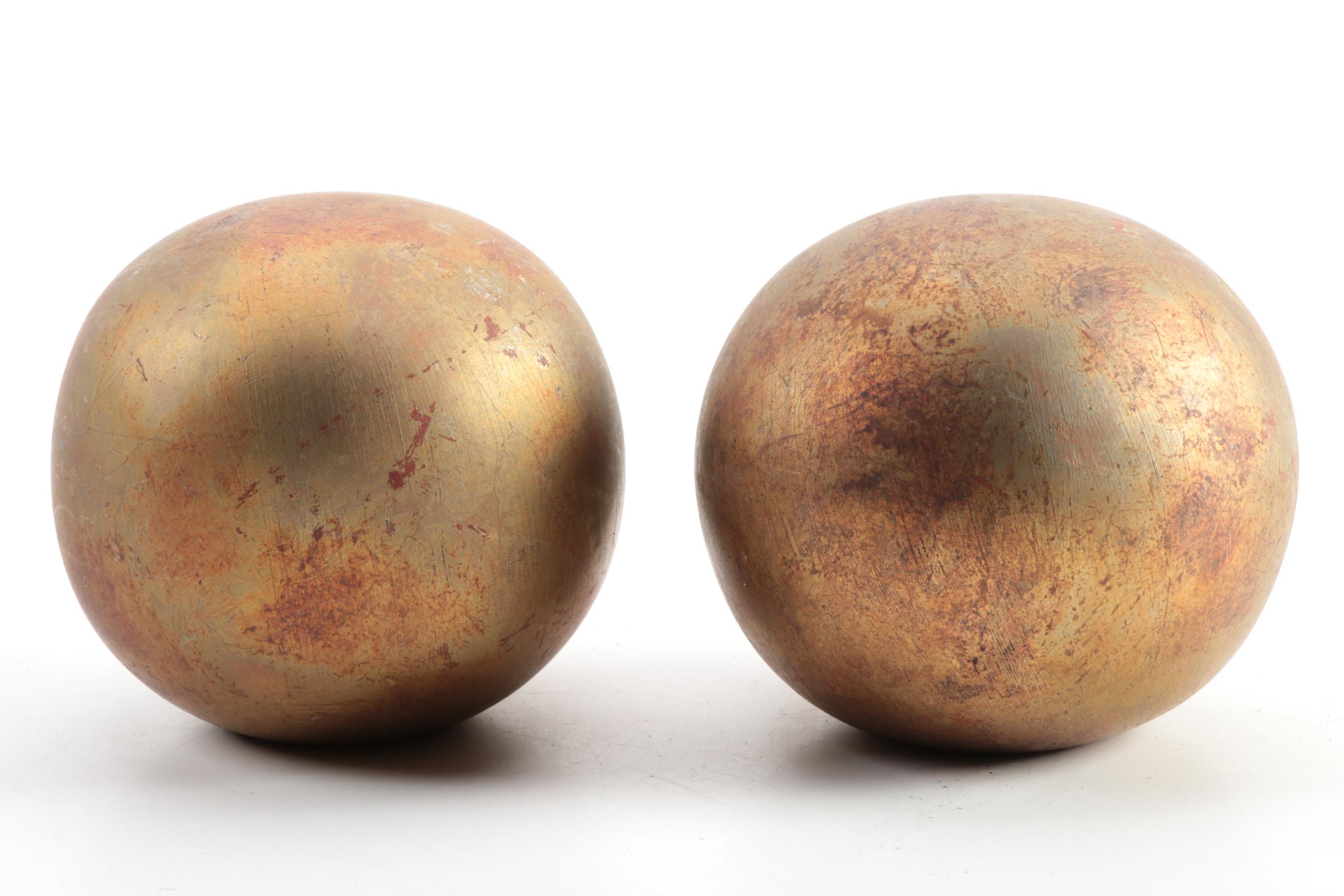 Mathias Goeritz Wood and Gold Leaf Sculpture Pair, Mid to Late 20th Century