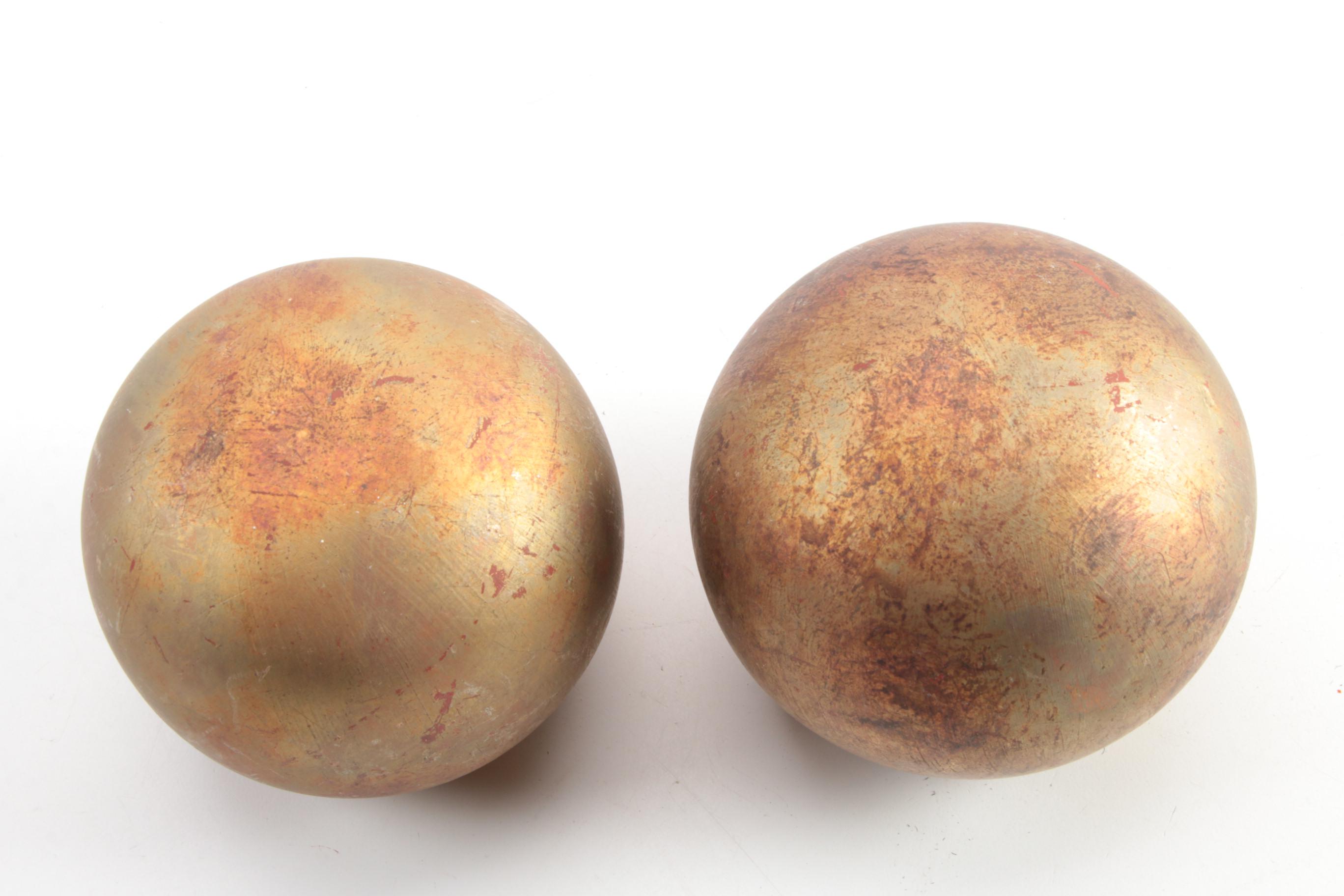 Mathias Goeritz Wood and Gold Leaf Sculpture Pair, Mid to Late 20th Century